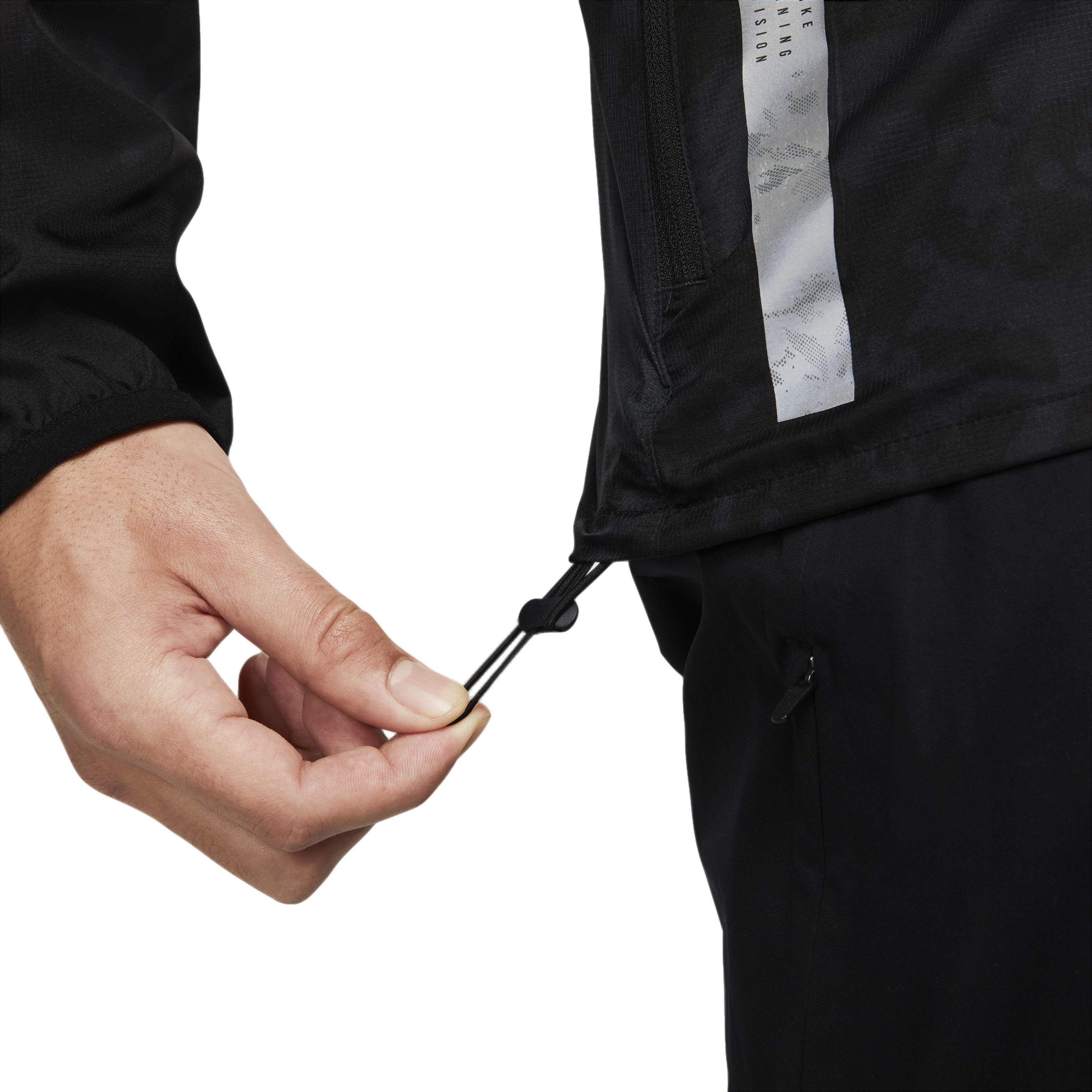 Nike Men's Repel Run Division Running Jacket-Black - BLACK Thumbnail View 6