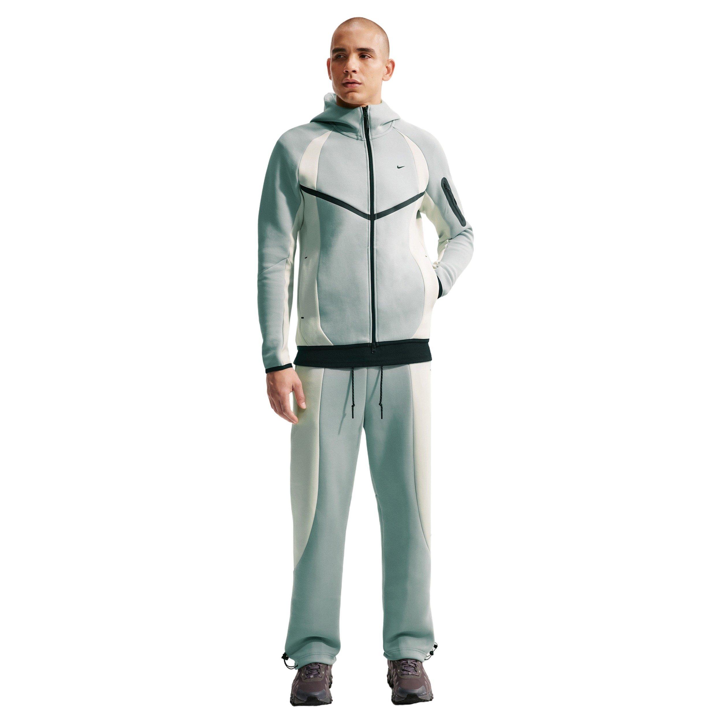 Nike Men's Tech Color-Block Full-Zip Fleece Windrunner Jacket - Lt Pumice/Bone - LT PUMICE/BONE Thumbnail View 4