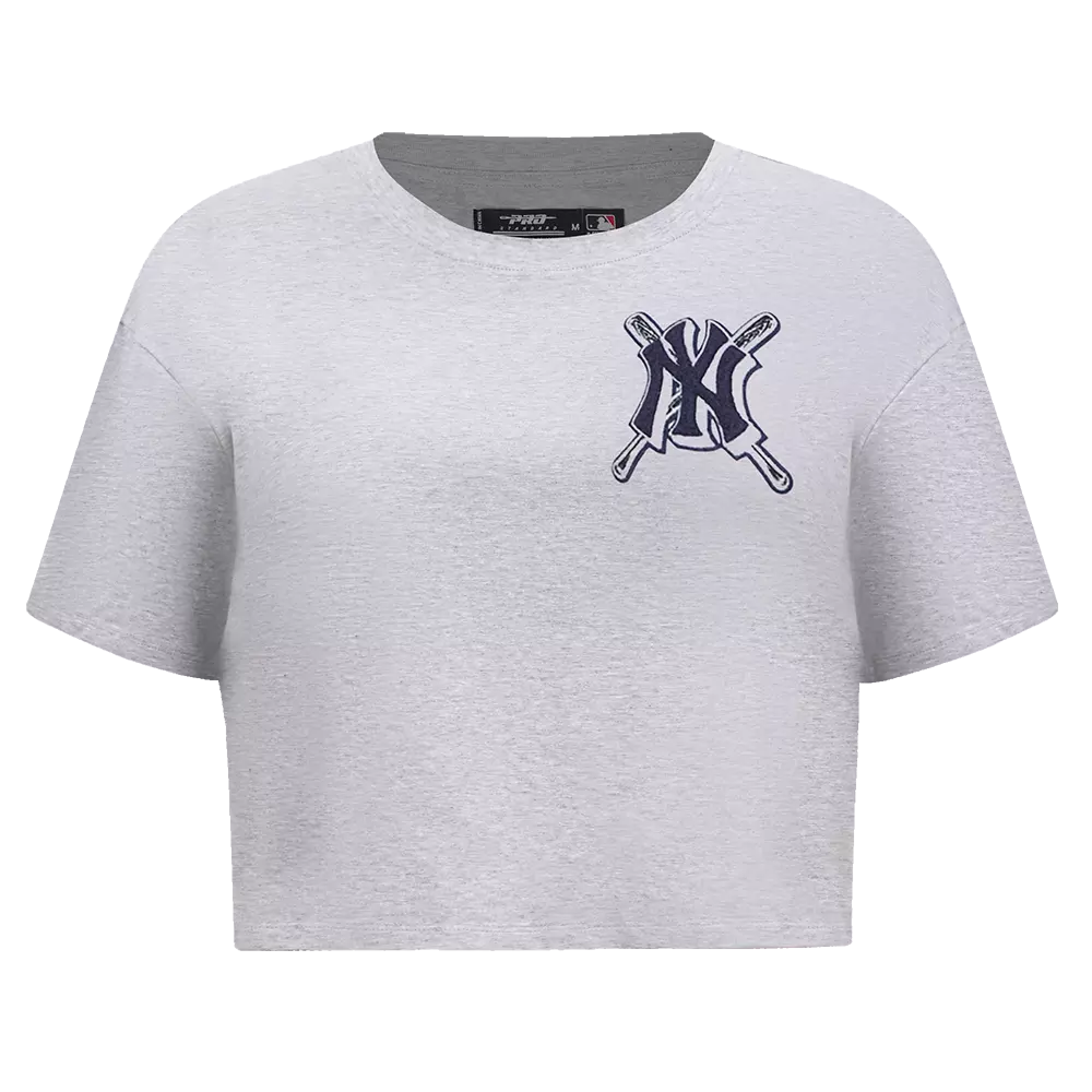 Pro Standard Women's MLB New York Yankees Mashup Boxy Tee - Grey - GREY