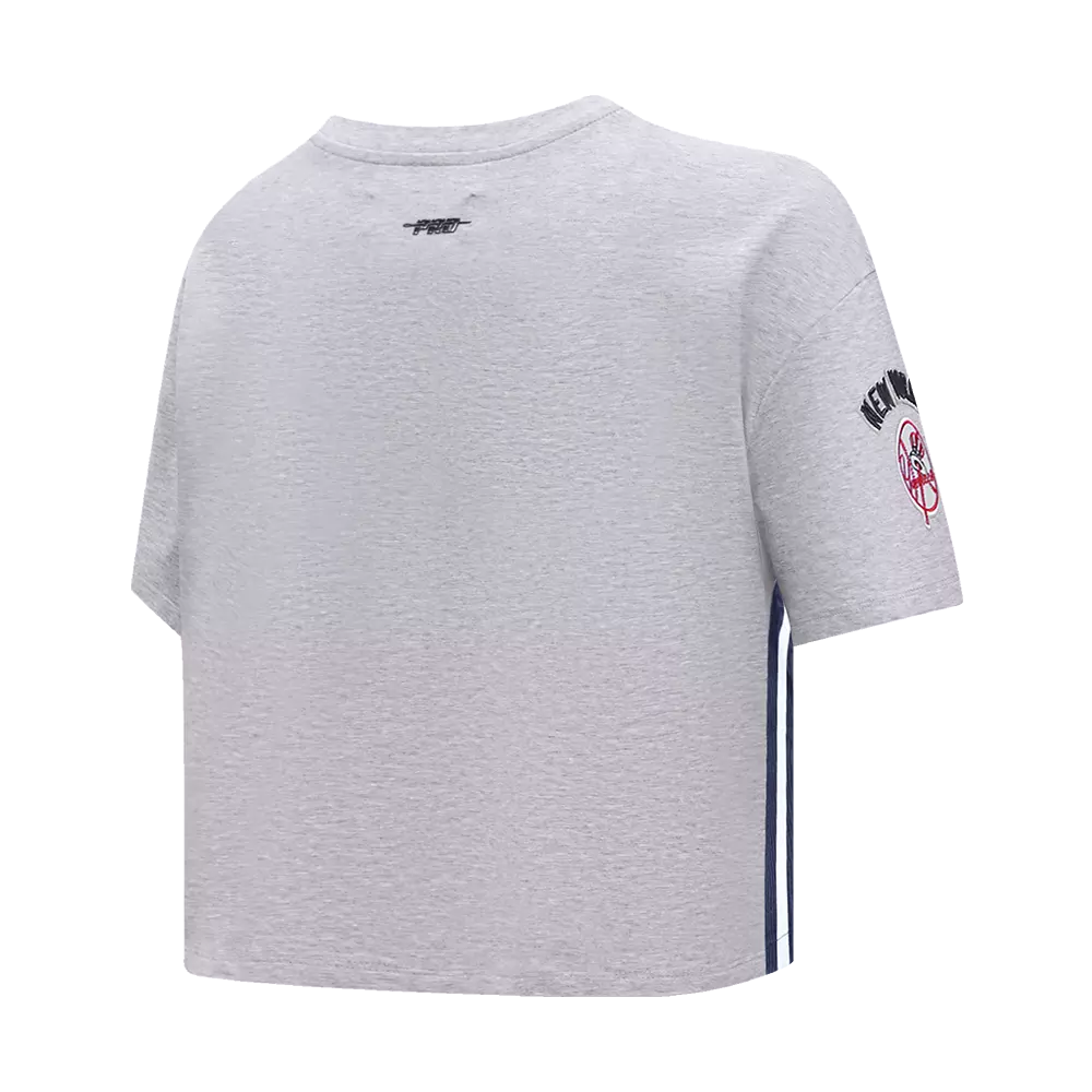 Pro Standard Women's MLB New York Yankees Mashup Boxy Tee - Grey - GREY