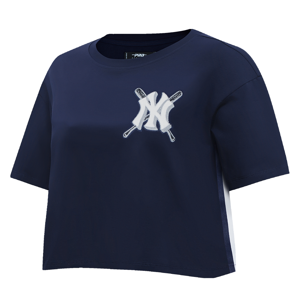 Pro Standard Women's MLB New York Yankees Mashup Boxy Tee -Navy - NAVY Thumbnail View 3