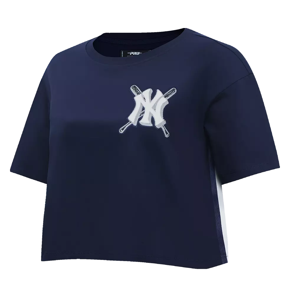 Pro Standard Women's MLB New York Yankees Mashup Boxy Tee -Navy - NAVY