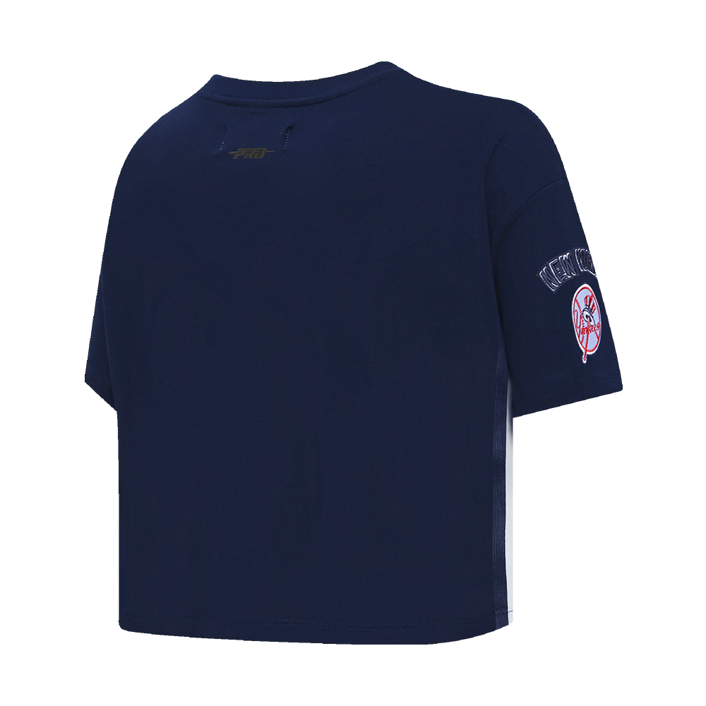 Pro Standard Women's MLB New York Yankees Mashup Boxy Tee -Navy - NAVY Thumbnail View 4