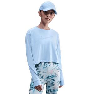 Nike Women's Artist Collection Dri-FIT Cropped Long-Sleeve T-Shirt -Blue