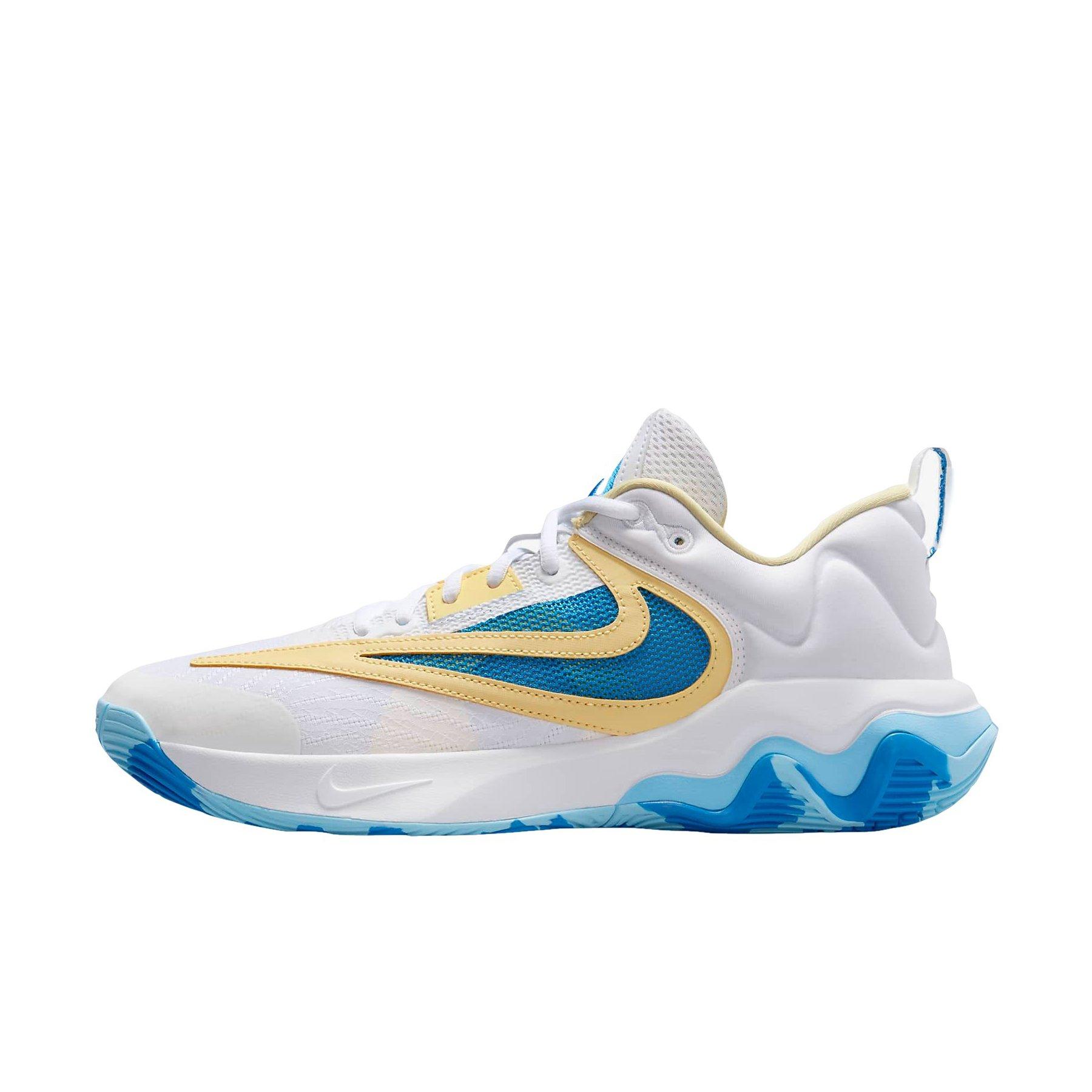 Nike Giannis Immortality 3 "White/Light Laser Orange/Soft Yellow/Light Photo Blue" Men's Basketball Shoe - WHITE/YELLOW/BLUE Thumbnail View 2