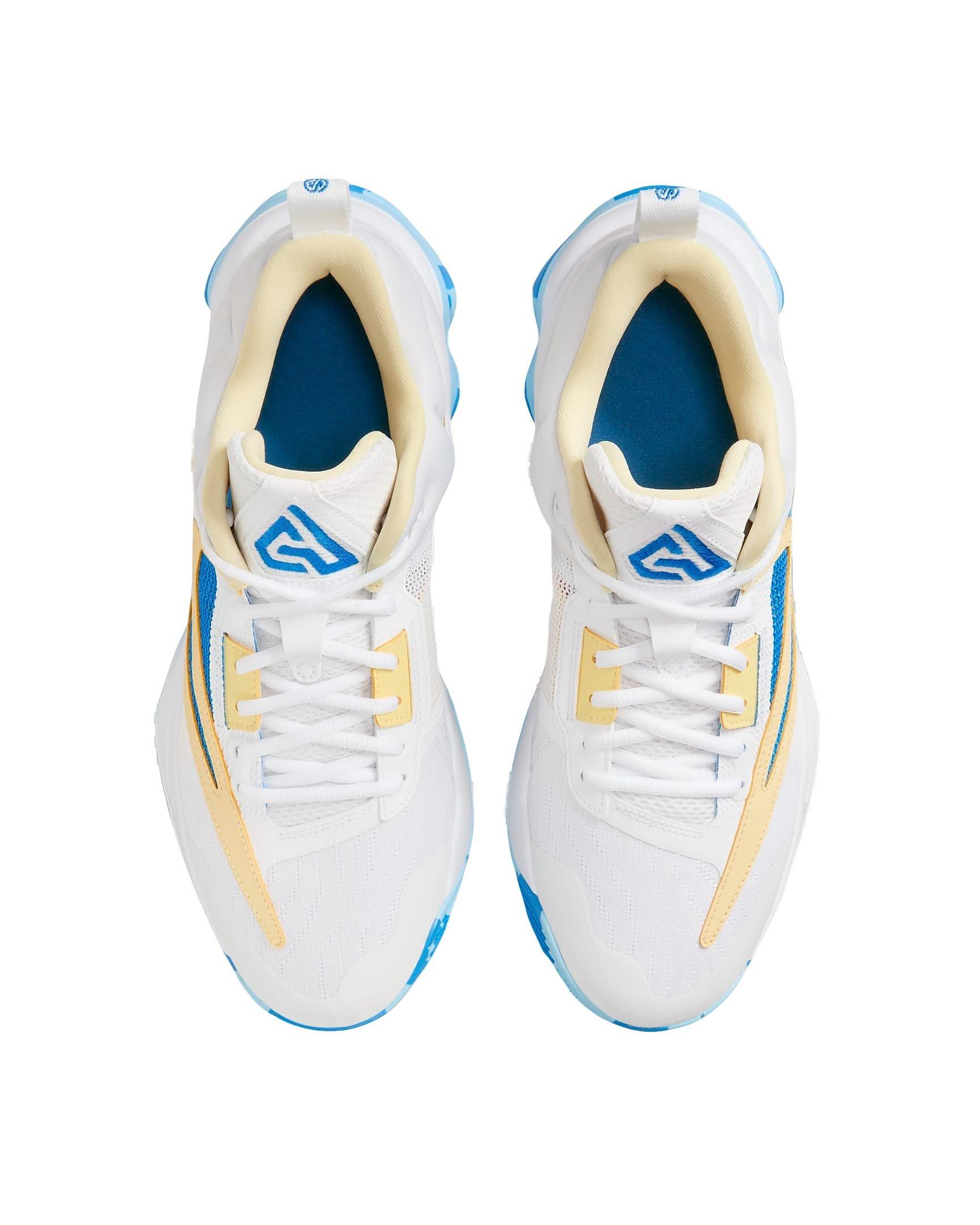 Nike Giannis Immortality 3 "White/Light Laser Orange/Soft Yellow/Light Photo Blue" Men's Basketball Shoe - WHITE/YELLOW/BLUE Thumbnail View 4