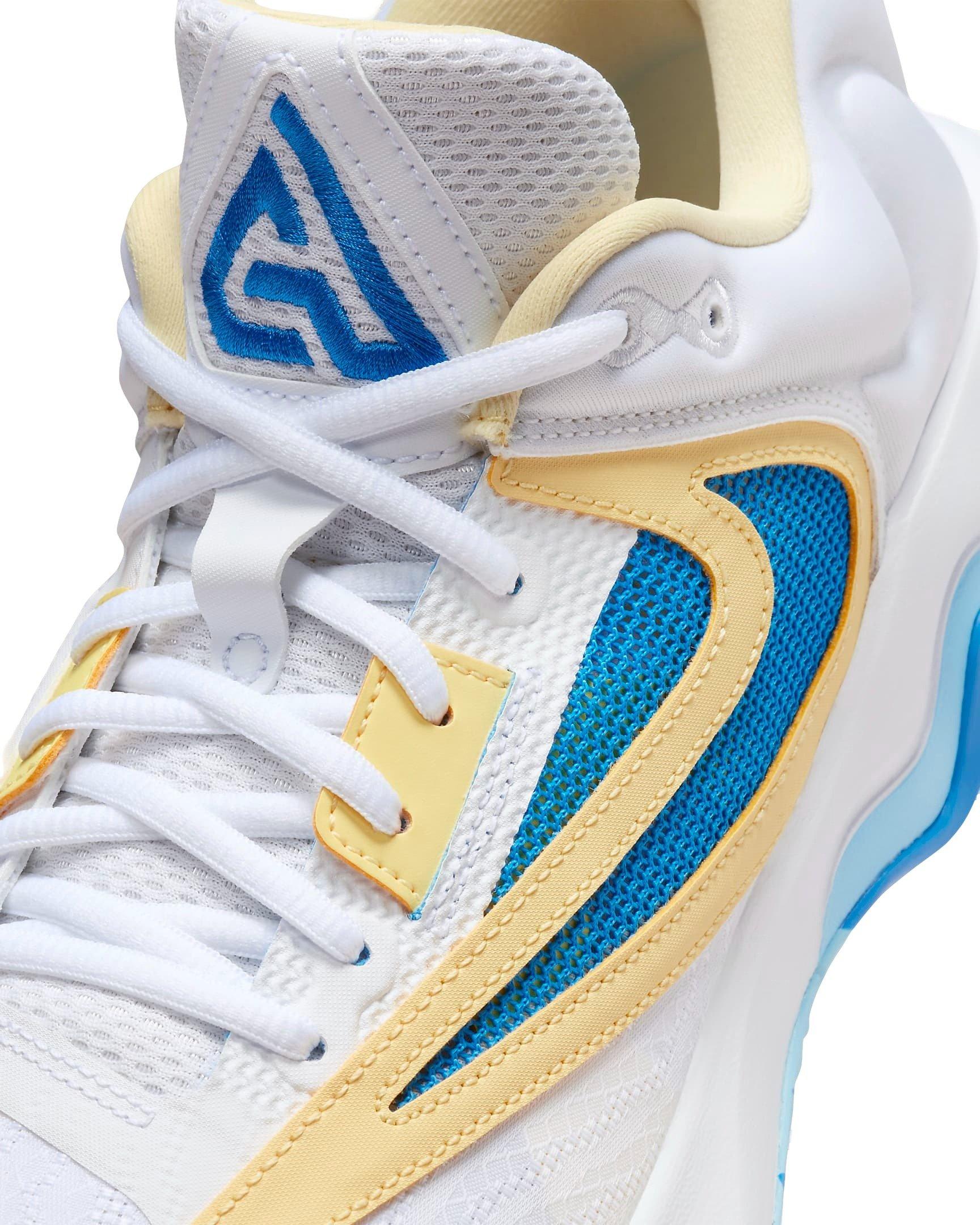 Nike Giannis Immortality 3 "White/Light Laser Orange/Soft Yellow/Light Photo Blue" Men's Basketball Shoe - WHITE/YELLOW/BLUE Thumbnail View 7