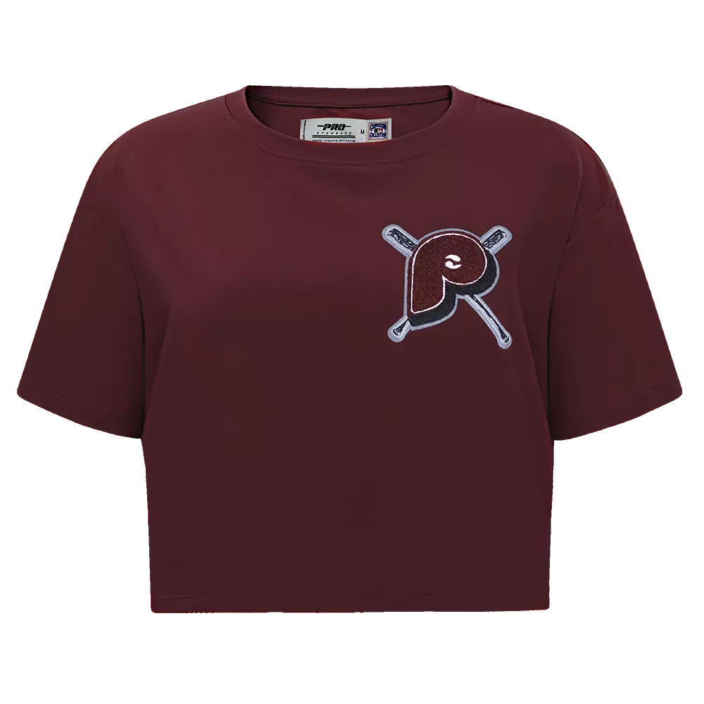Pro Standard Women's MLB Philadelphia Phillies Mashup Boxy Tee -Wine - WINE