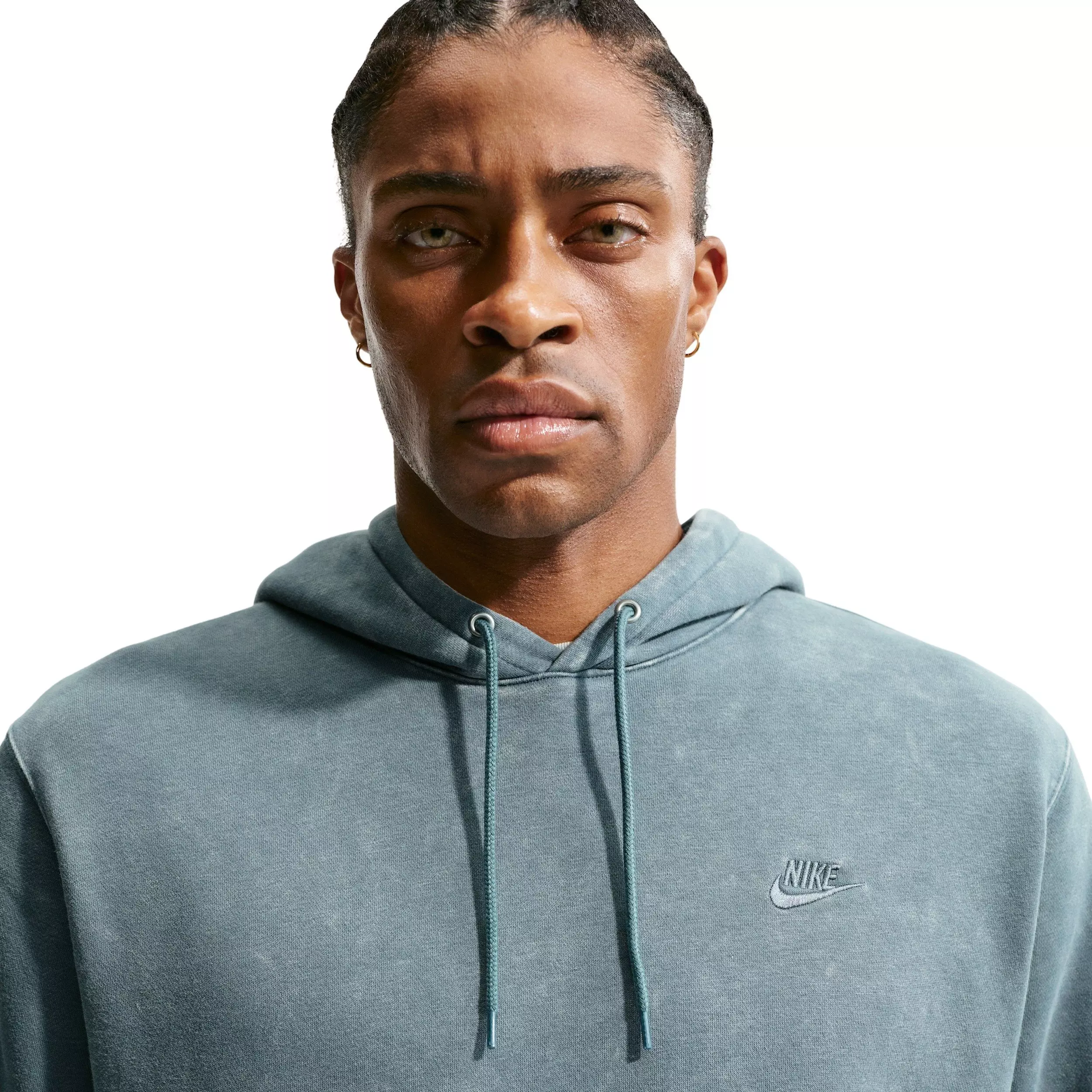 Nike Men's Sportswear Club Washed Fleece Hoodie - GREY