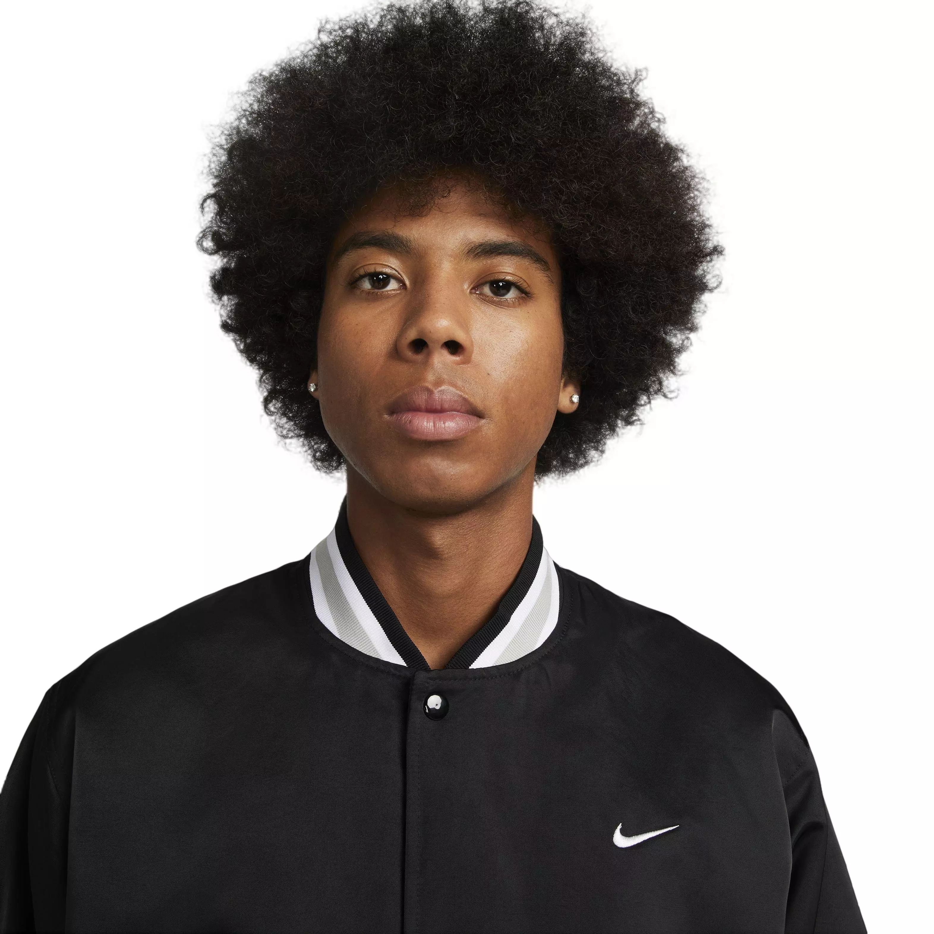 Nike Men's Authentics 6453 Satin Dugout Jacket-Black - BLACK