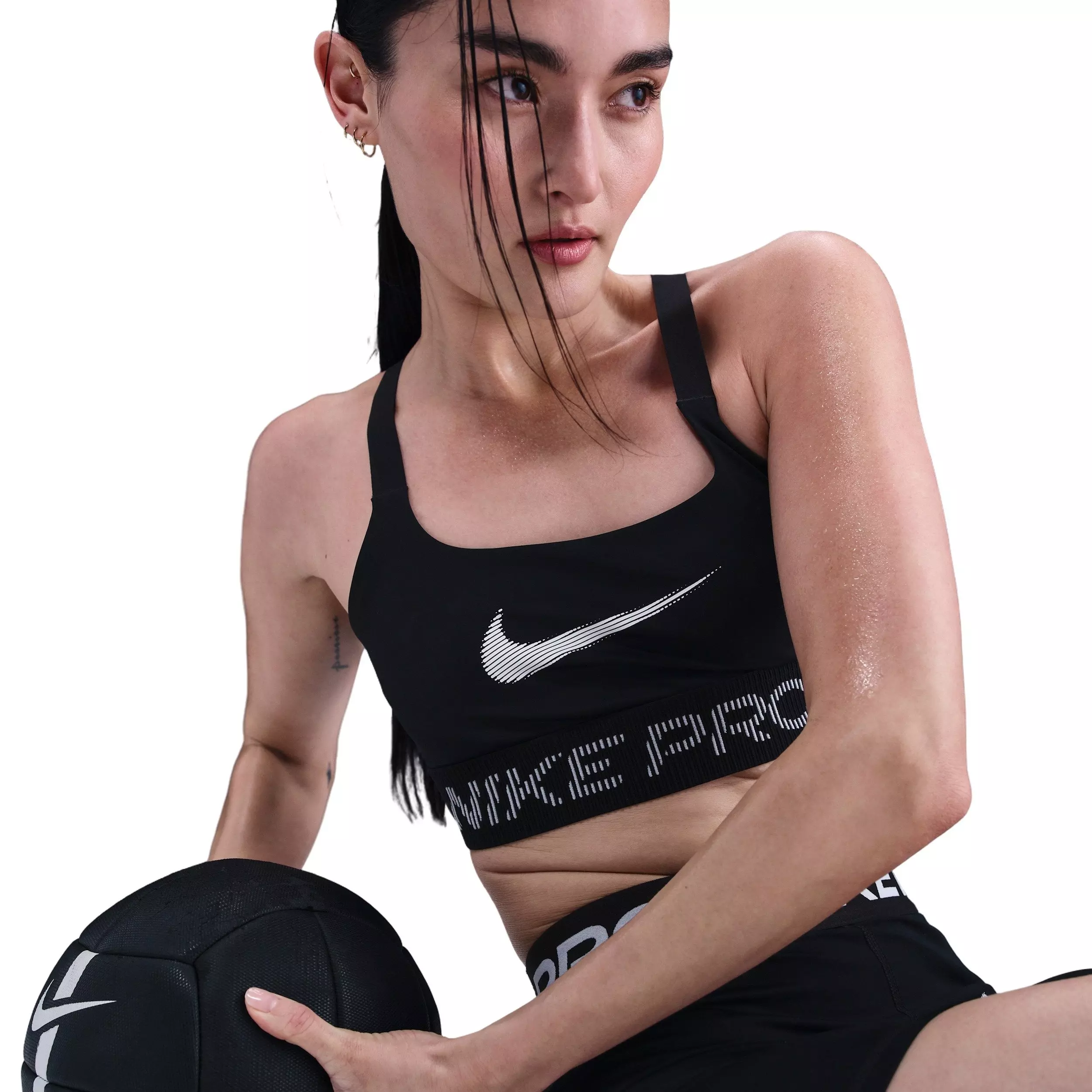 Nike Women's Pro Light-Support Non-Padded Sports Bra - Black - BLACK