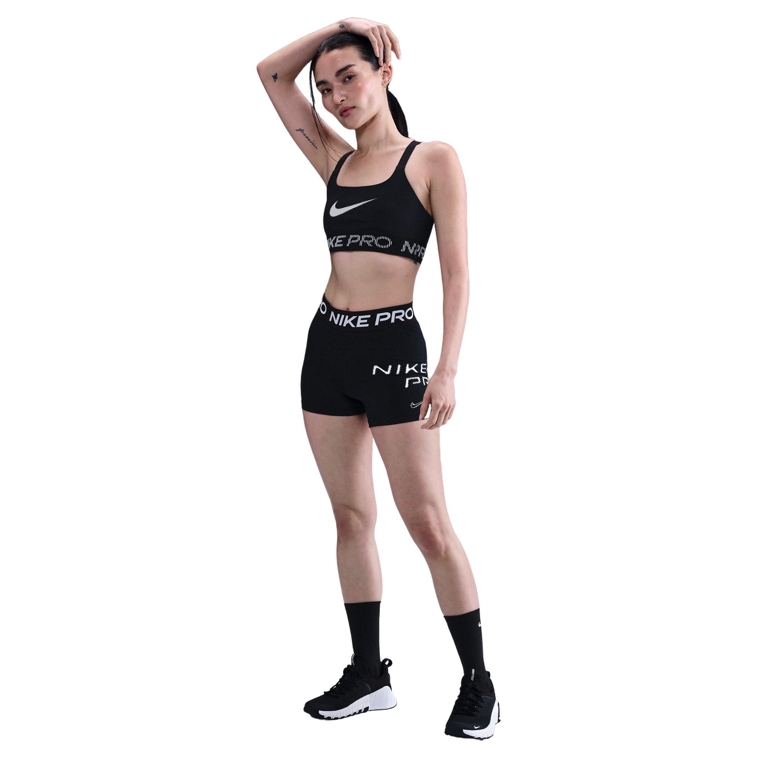 Nike Women's Pro Light-Support Non-Padded Sports Bra - Black - BLACK Thumbnail View 4