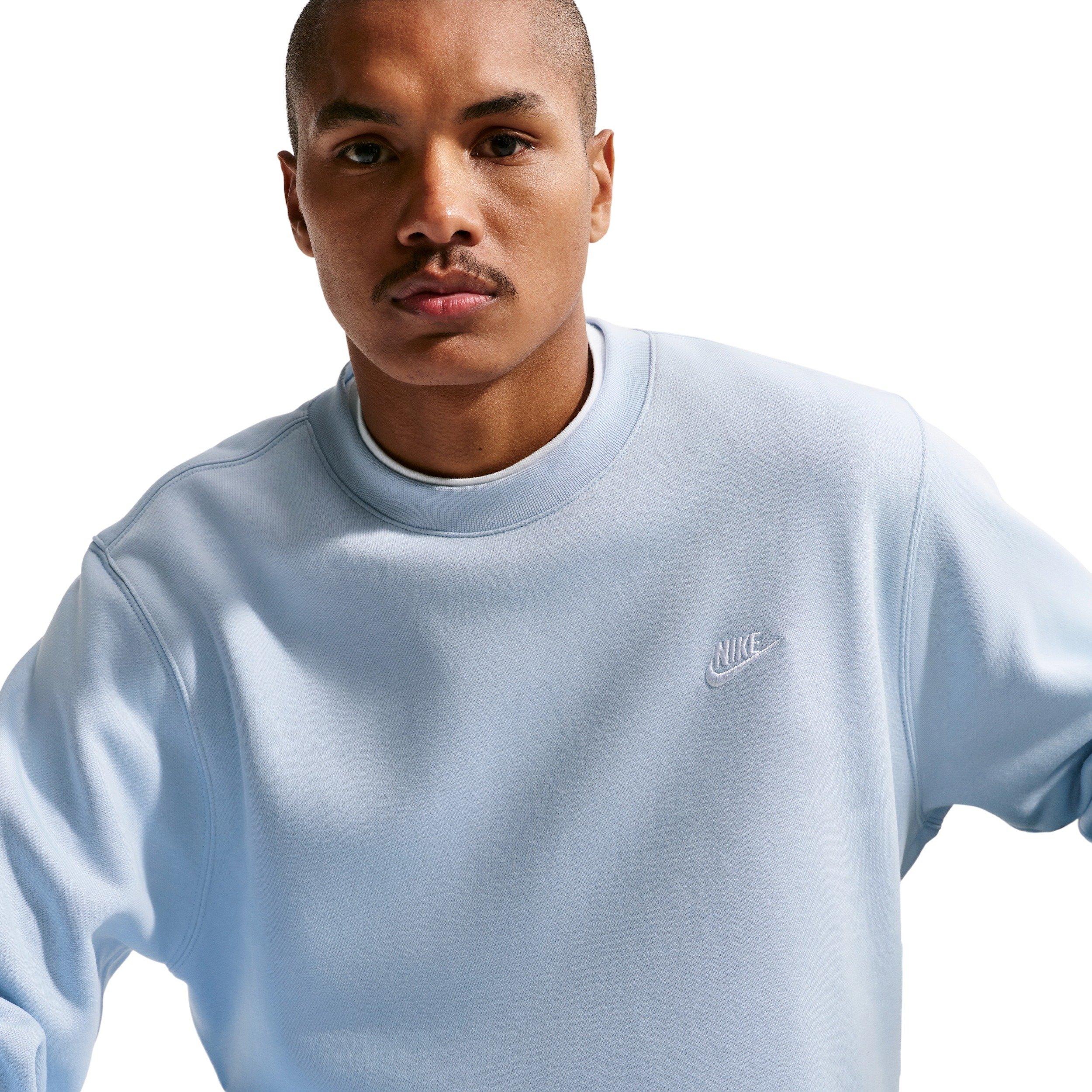 Nike Men's Club BB Fleece Crew - BLUE Thumbnail View 1