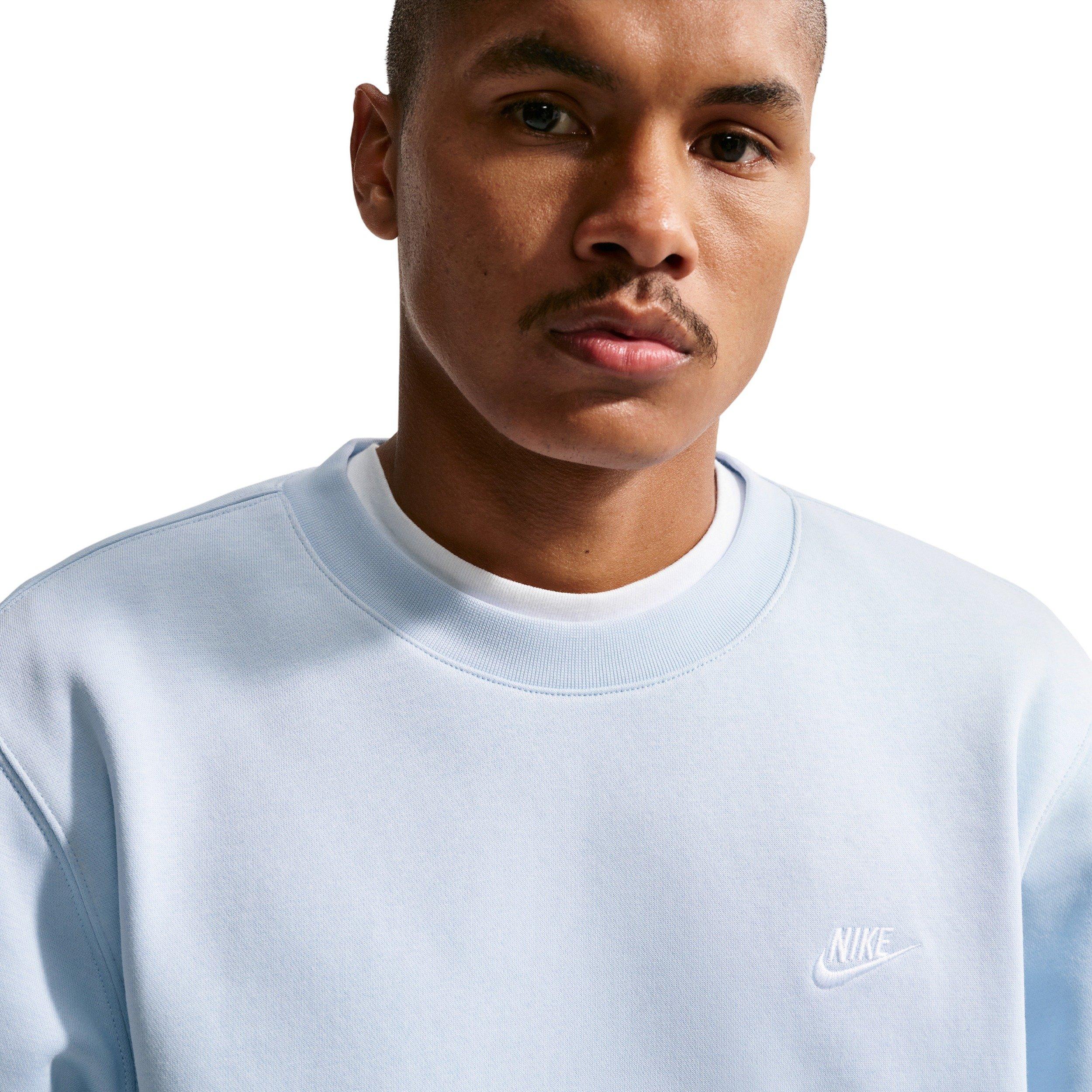 Nike Men's Club BB Fleece Crew - BLUE Thumbnail View 3