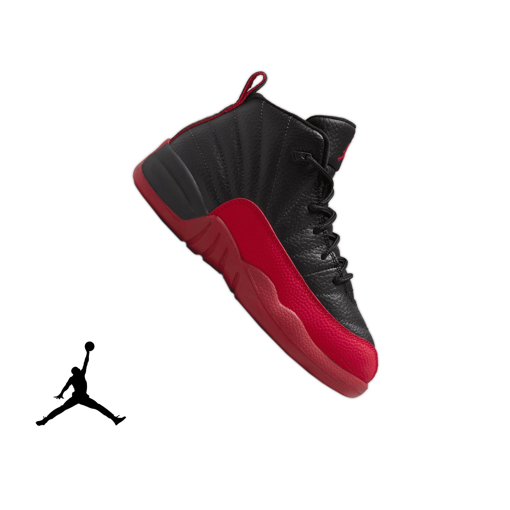 Jordan 12 Retro "Black and Varsity Red" Preschool Kids' Shoe - BLACK/VARSITY RED