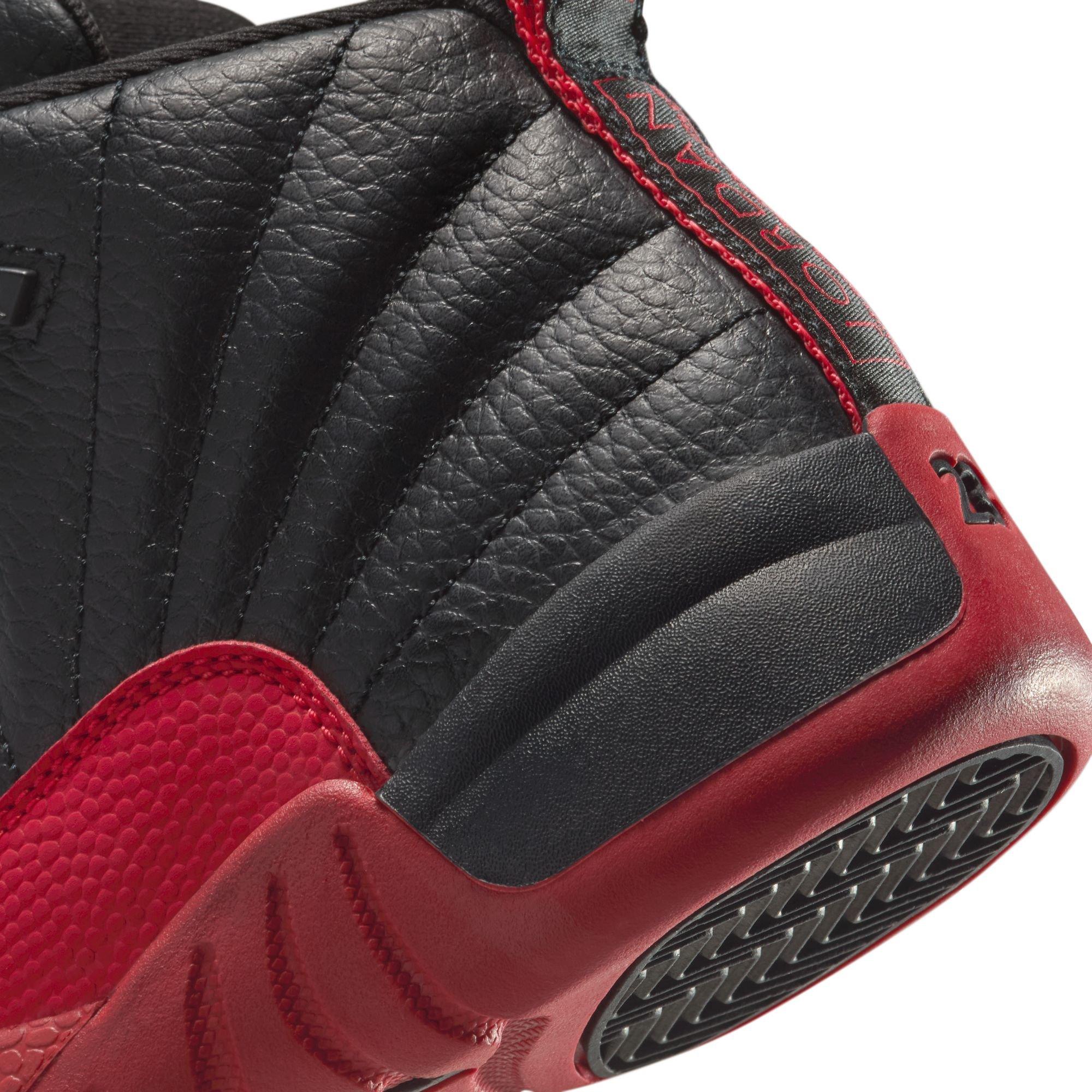 Jordan 12 Retro "Black and Varsity Red" Preschool Kids' Shoe