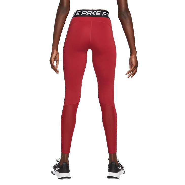 Nike NWT Pro Leggings Dri-Fit Athletic Red Mid Rise Logo