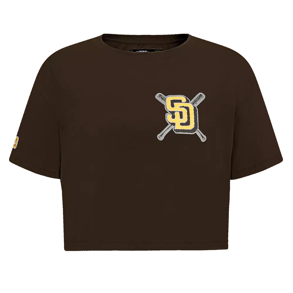Pro Standard Women's MLB San Diego Padres Mashup Boxy Tee - Brown - BROWN
