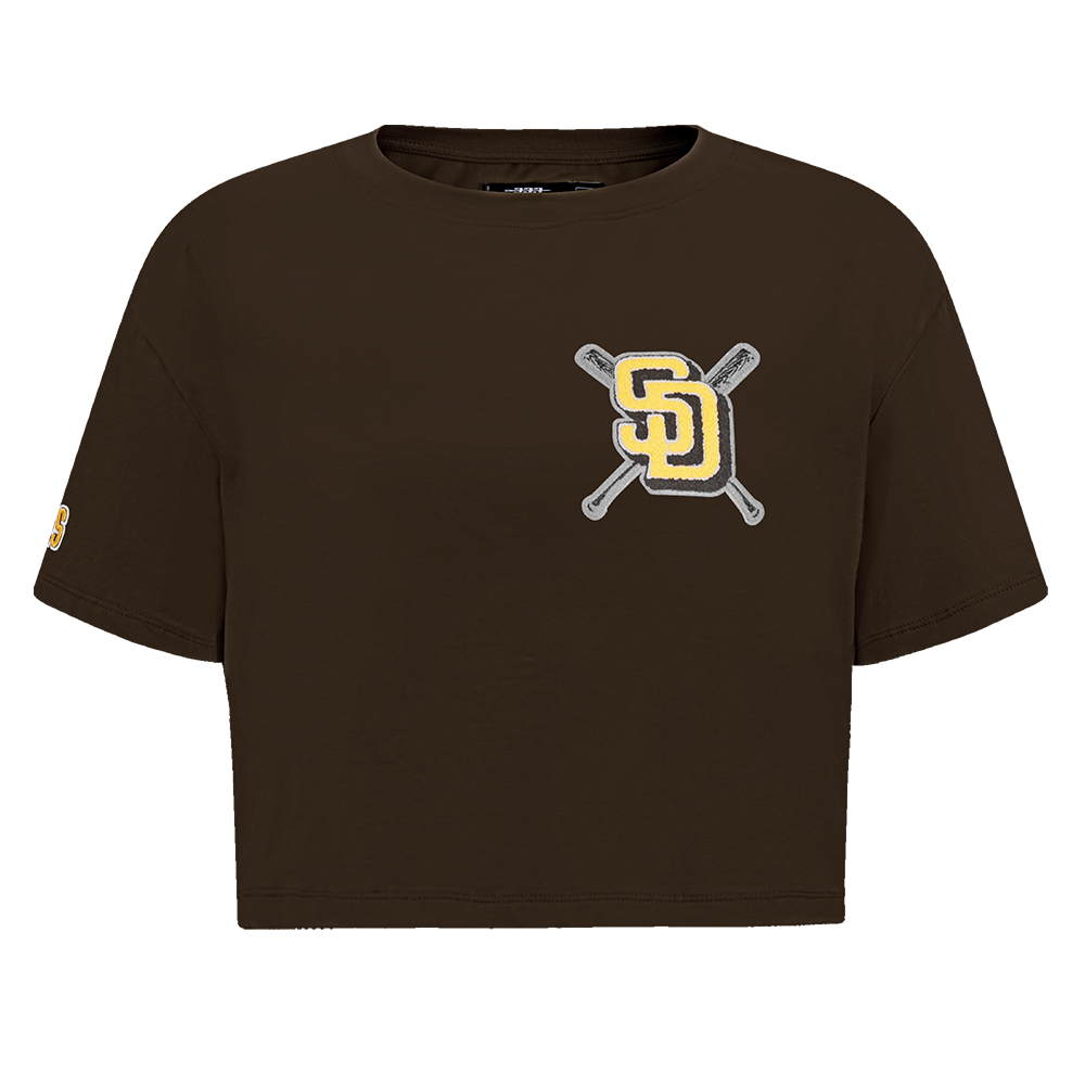 Pro Standard Women's MLB San Diego Padres Mashup Boxy Tee -Brown - BROWN Thumbnail View 1