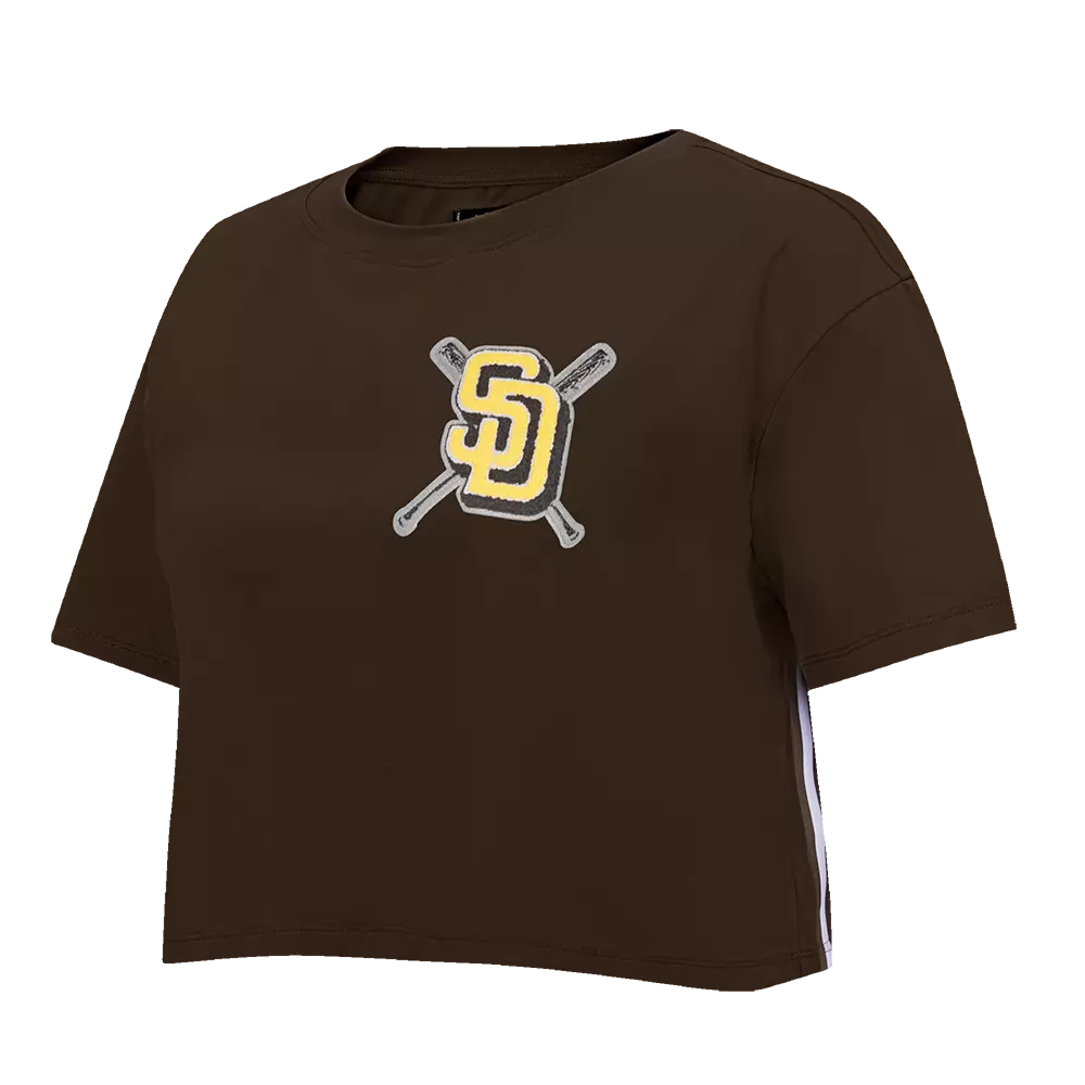 Pro Standard Women's MLB San Diego Padres Mashup Boxy Tee - Brown - BROWN