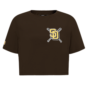 Pro Standard Women's MLB San Diego Padres Mashup Boxy Tee -Brown