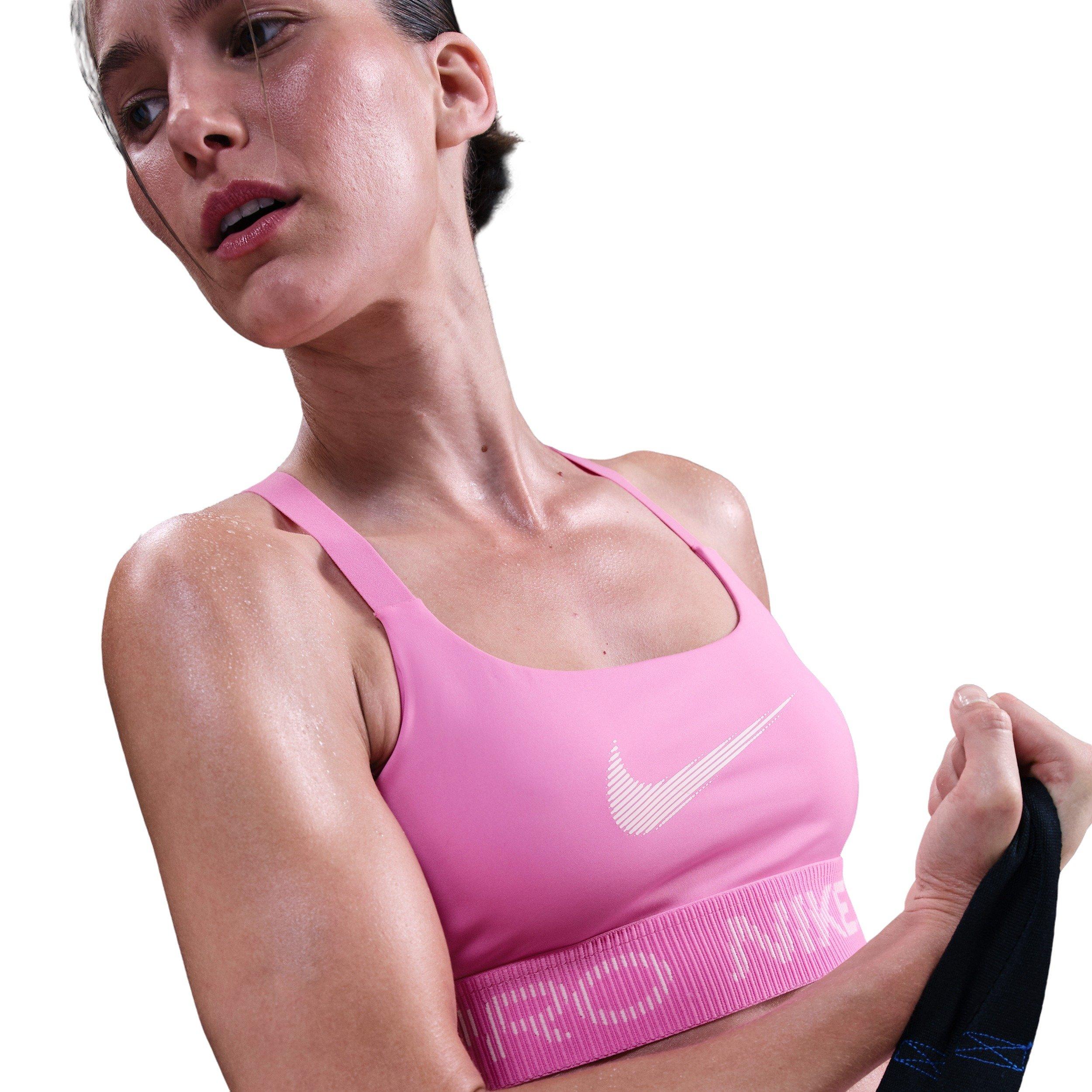 Nike Women's Pro Light-Support Non-Padded Sports Bra - Pink - PINK Thumbnail View 3