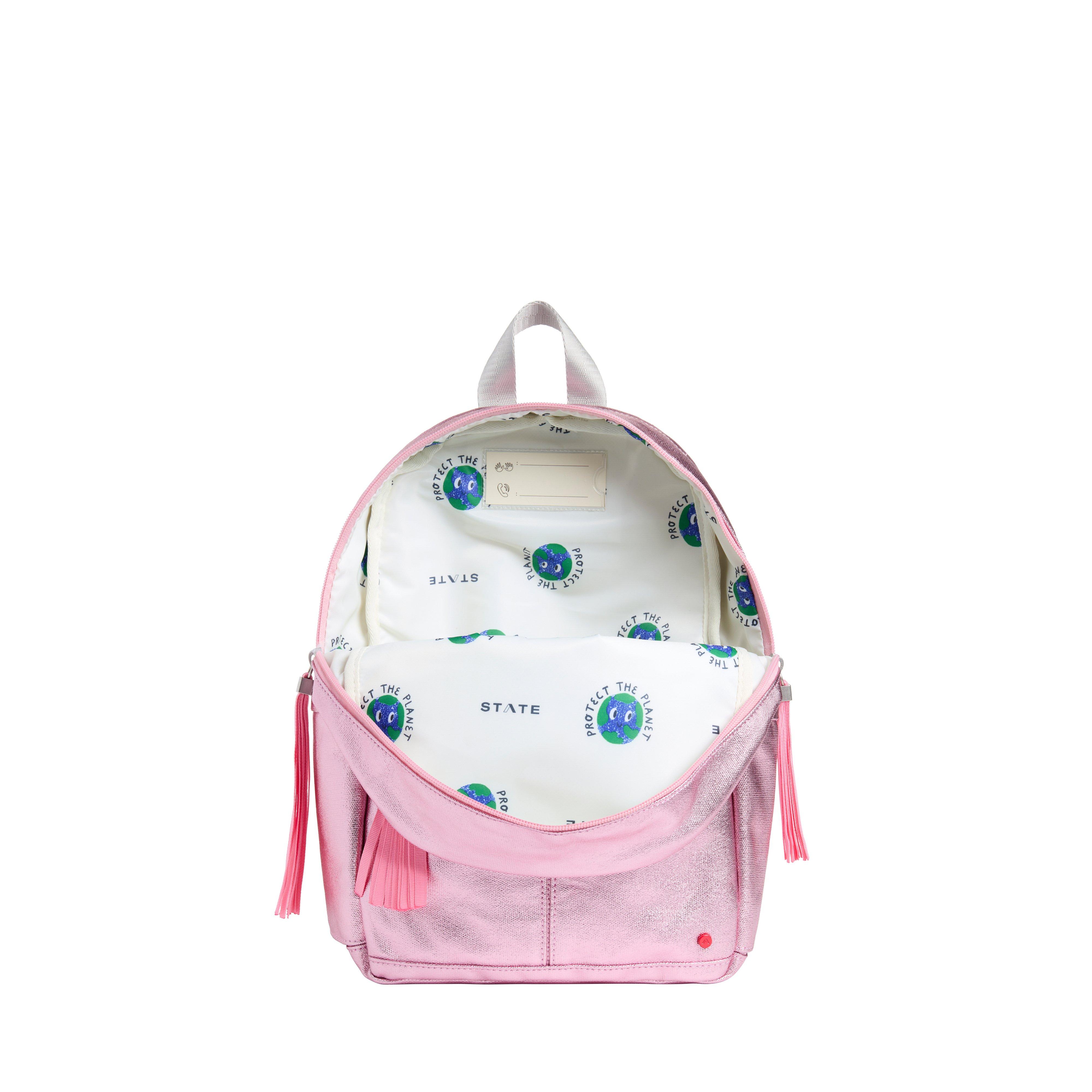 STATE Bags Kane Mini Backpack - Pink/Silver - PINK/SILVER