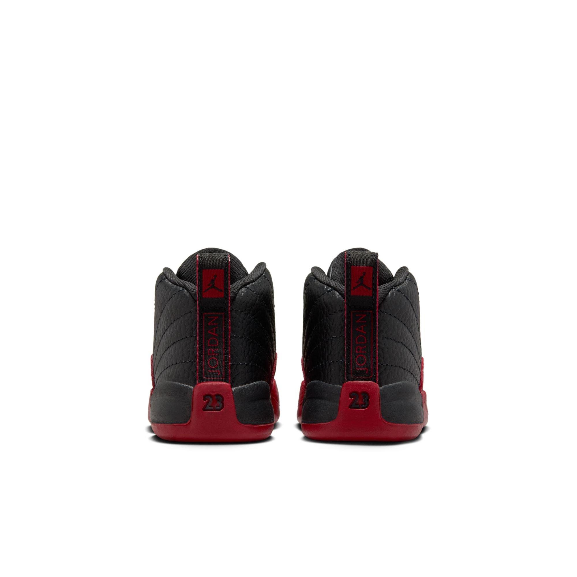 Jordan 12 Retro "Black and Varsity Red" Toddler Kids' Shoe