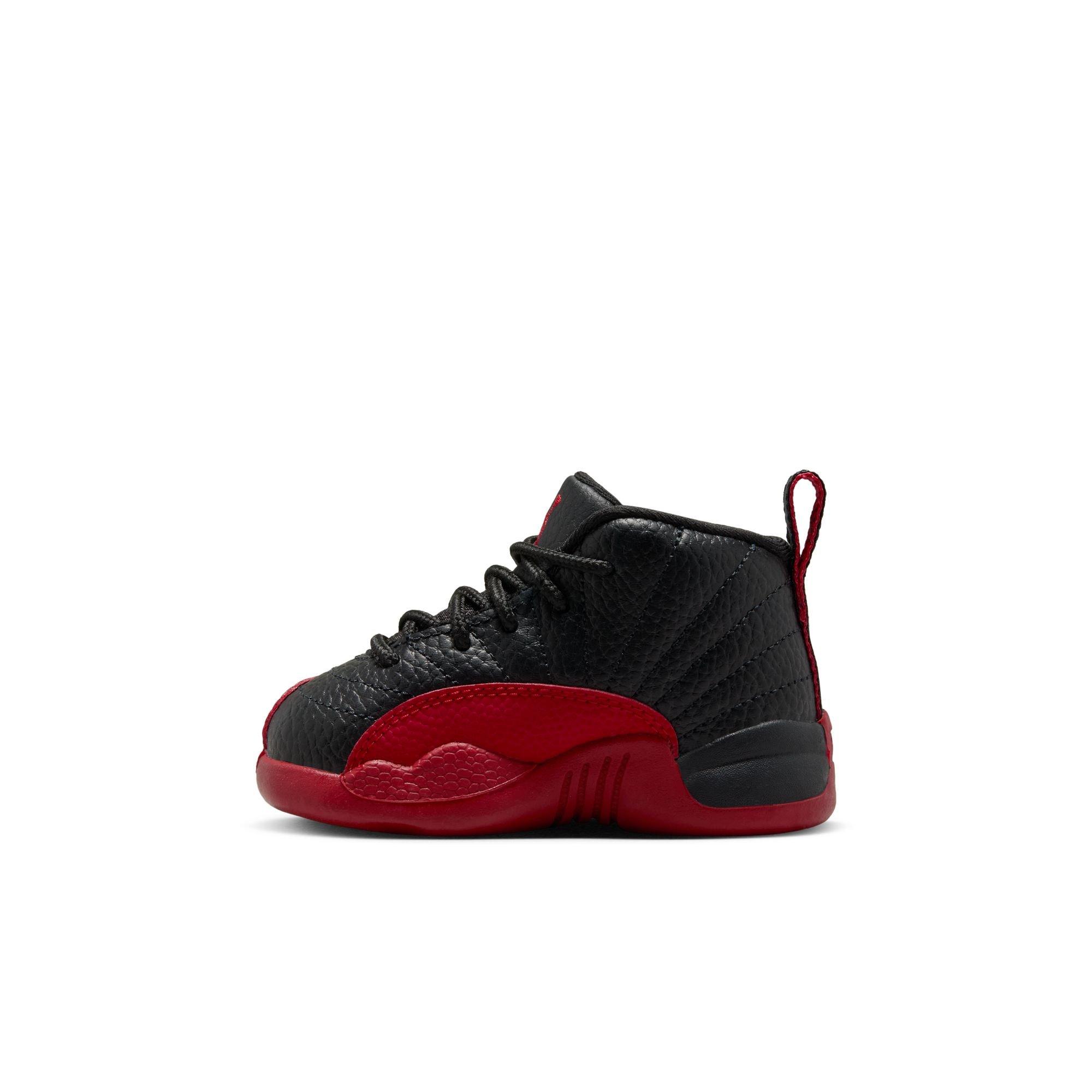 Jordan 12 Retro "Black and Varsity Red" Toddler Kids' Shoe