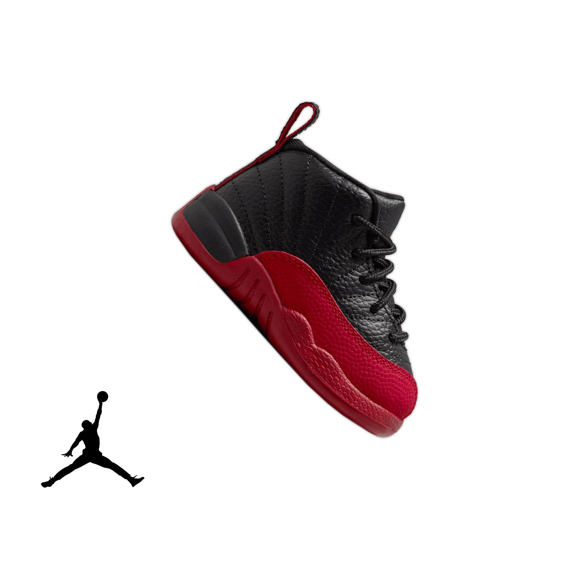 Jordan 12 Retro "Black and Varsity Red" Toddler Kids' Shoe - BLACK/VARSITY RED