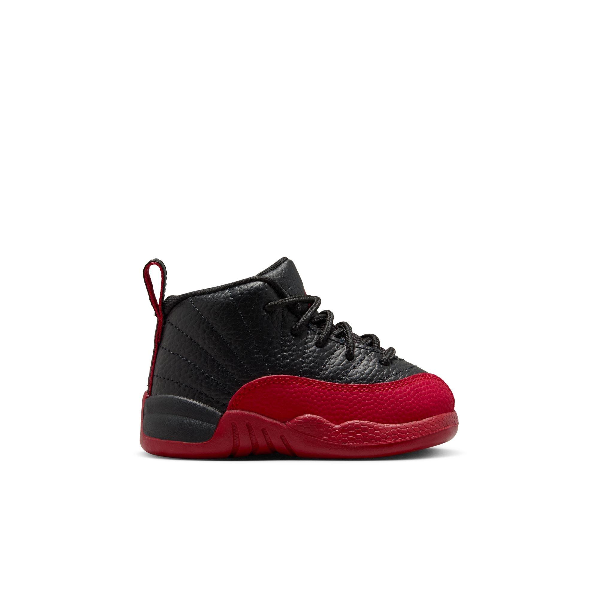 Jordan 12 Retro "Black and Varsity Red" Toddler Kids' Shoe