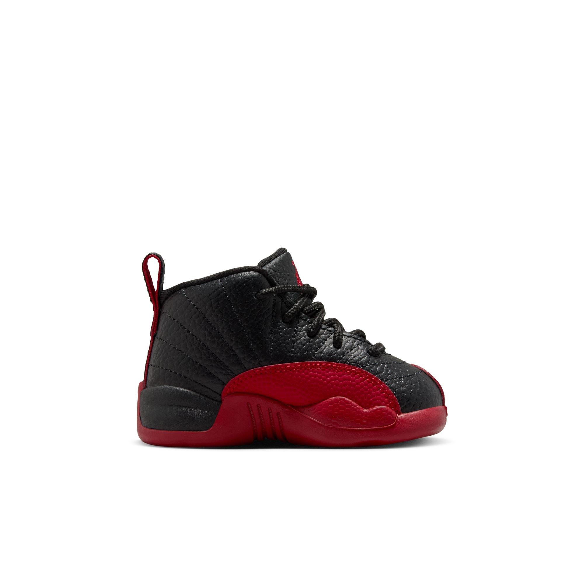 Jordan 12 Retro "Black and Varsity Red" Toddler Kids' Shoe