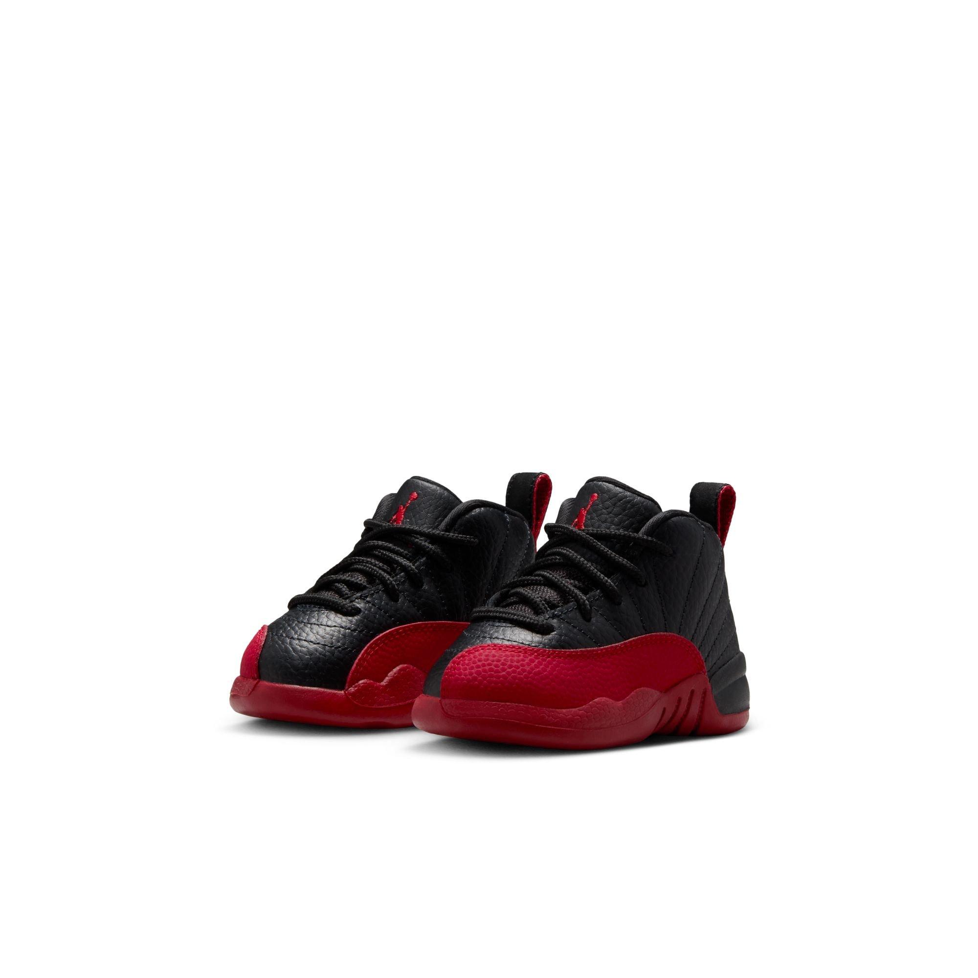 Jordan 12 Retro "Black and Varsity Red" Toddler Kids' Shoe