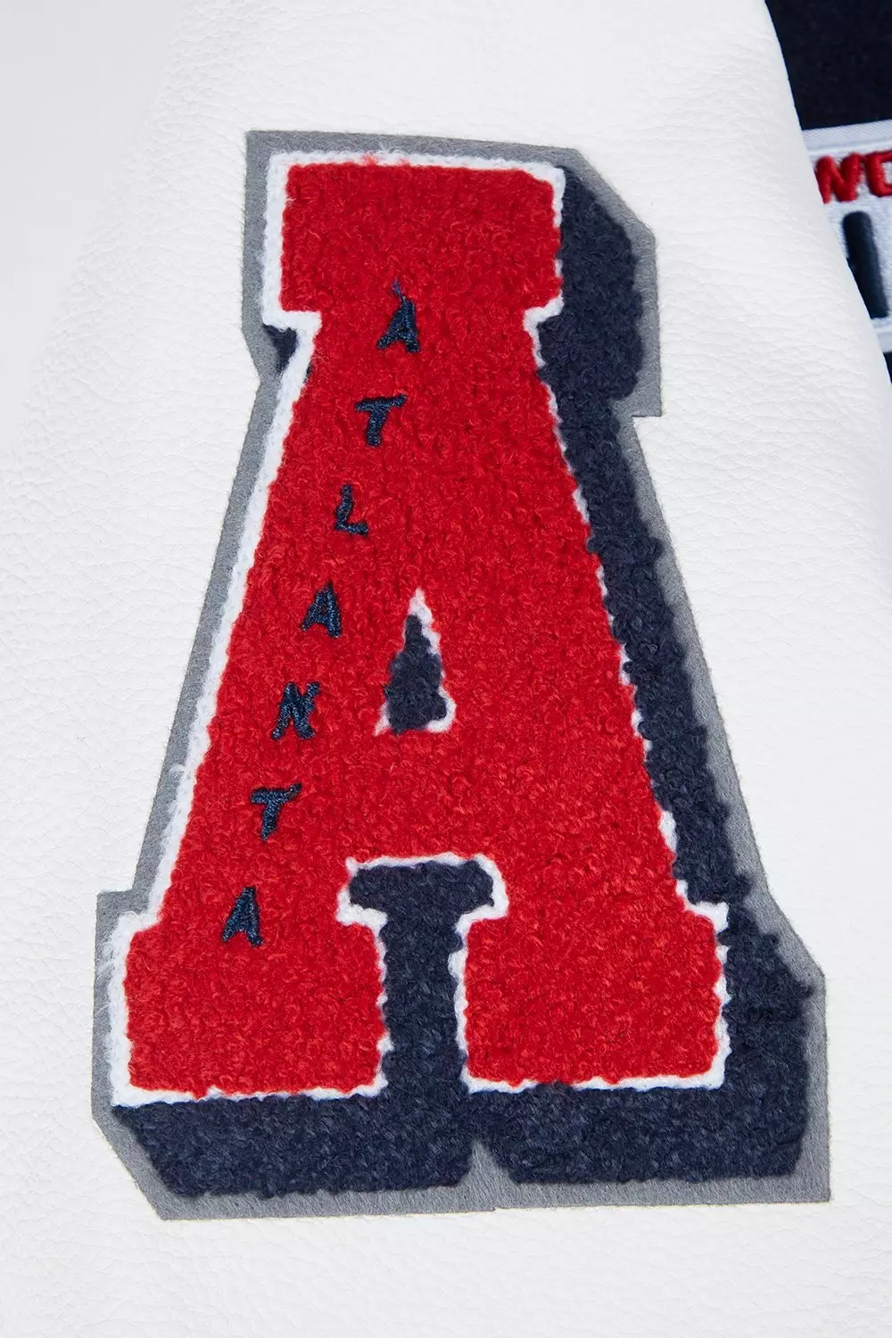 Pro Standard Women's MLB Atlanta Braves Mashup Rib Wool Varsity Jacket - Navy/Red - NAVY/RED