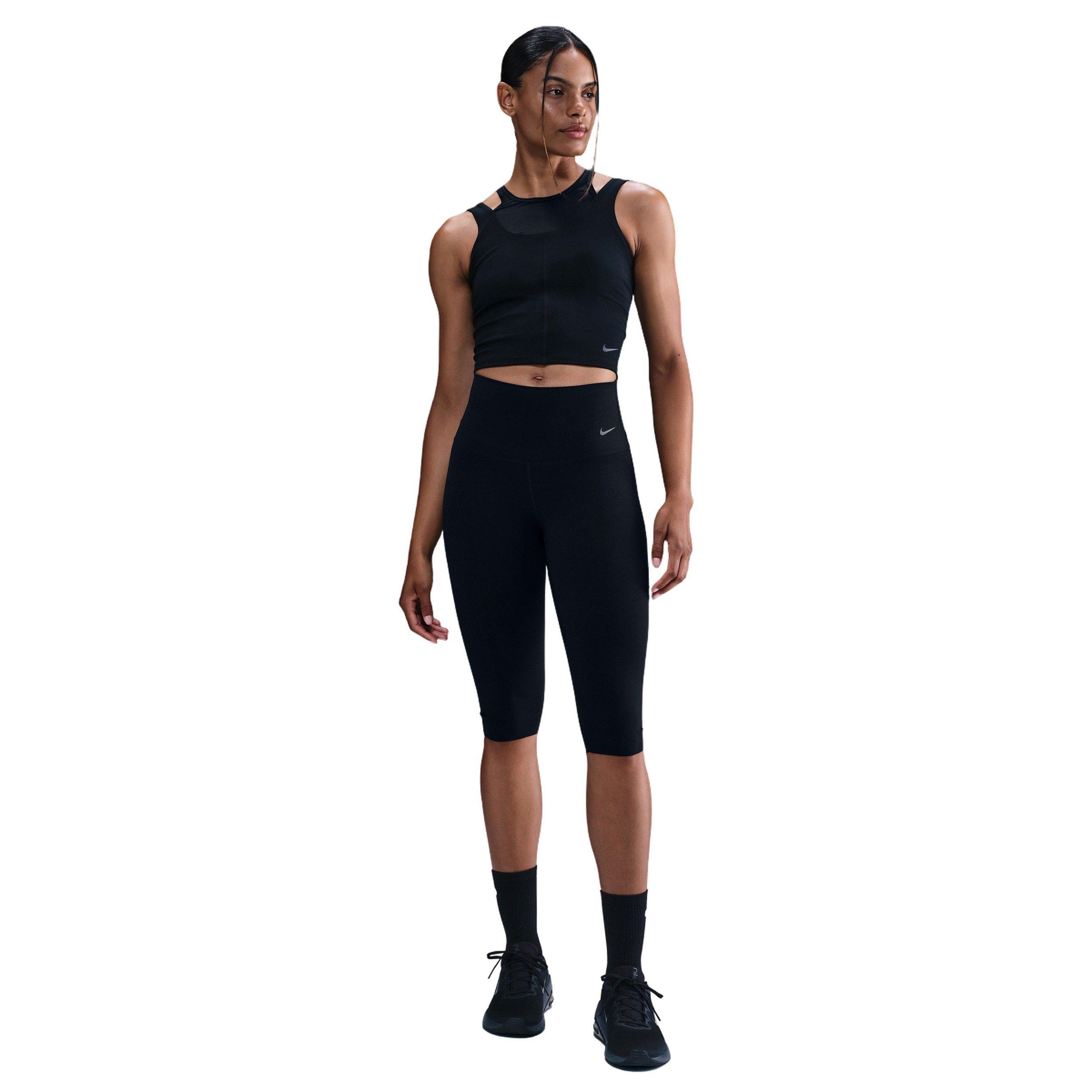 Nike Women's Zenvy Gentle-Support High-Waisted Capri Leggings - Black - BLACK Thumbnail View 3