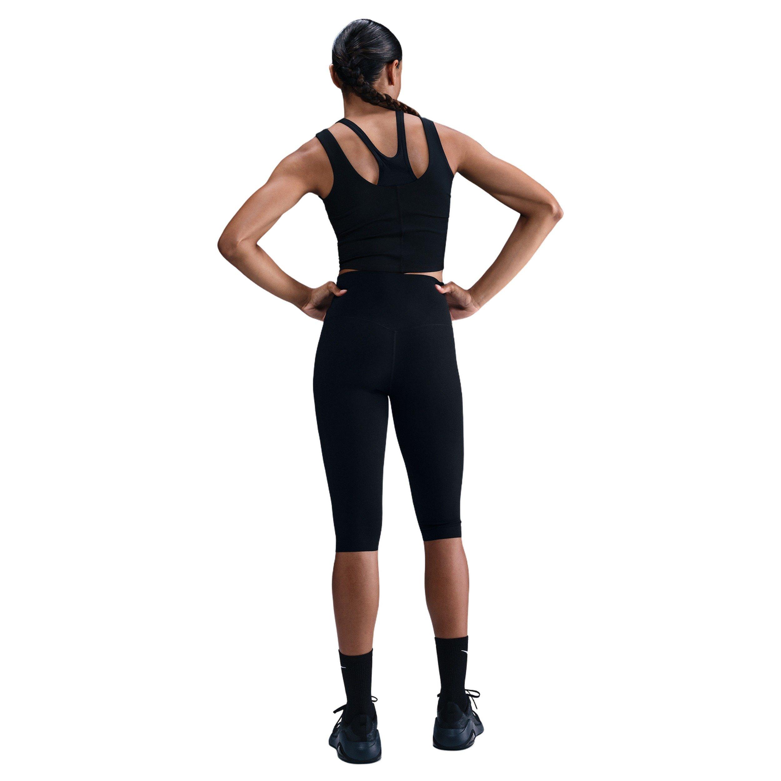 Nike Women's Zenvy Gentle-Support High-Waisted Capri Leggings - Black - BLACK Thumbnail View 4