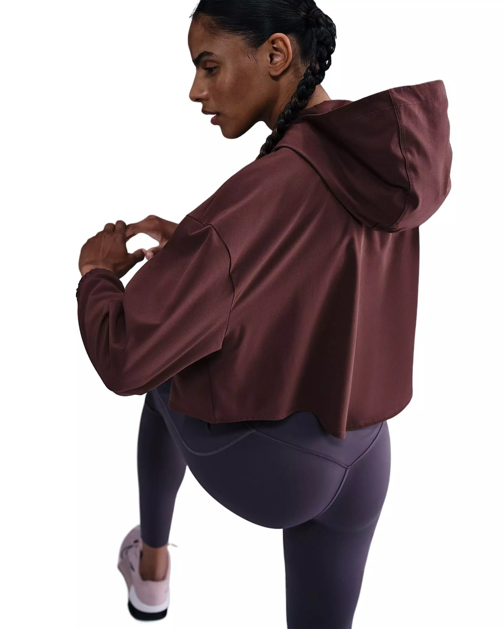 Nike Women's One Repel Oversized Hooded Woven Jacket -Burgundy - BURGUNDY