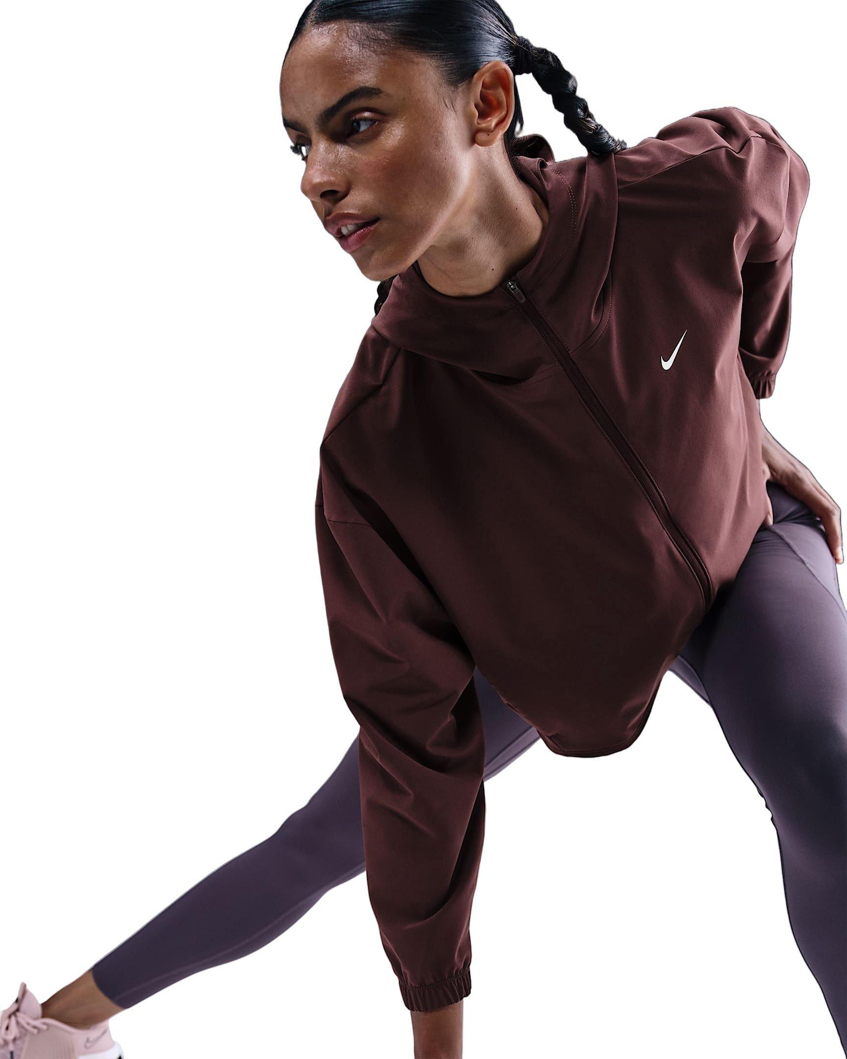 Nike Women's One Repel Oversized Hooded Woven Jacket -Burgundy - BURGUNDY Thumbnail View 3