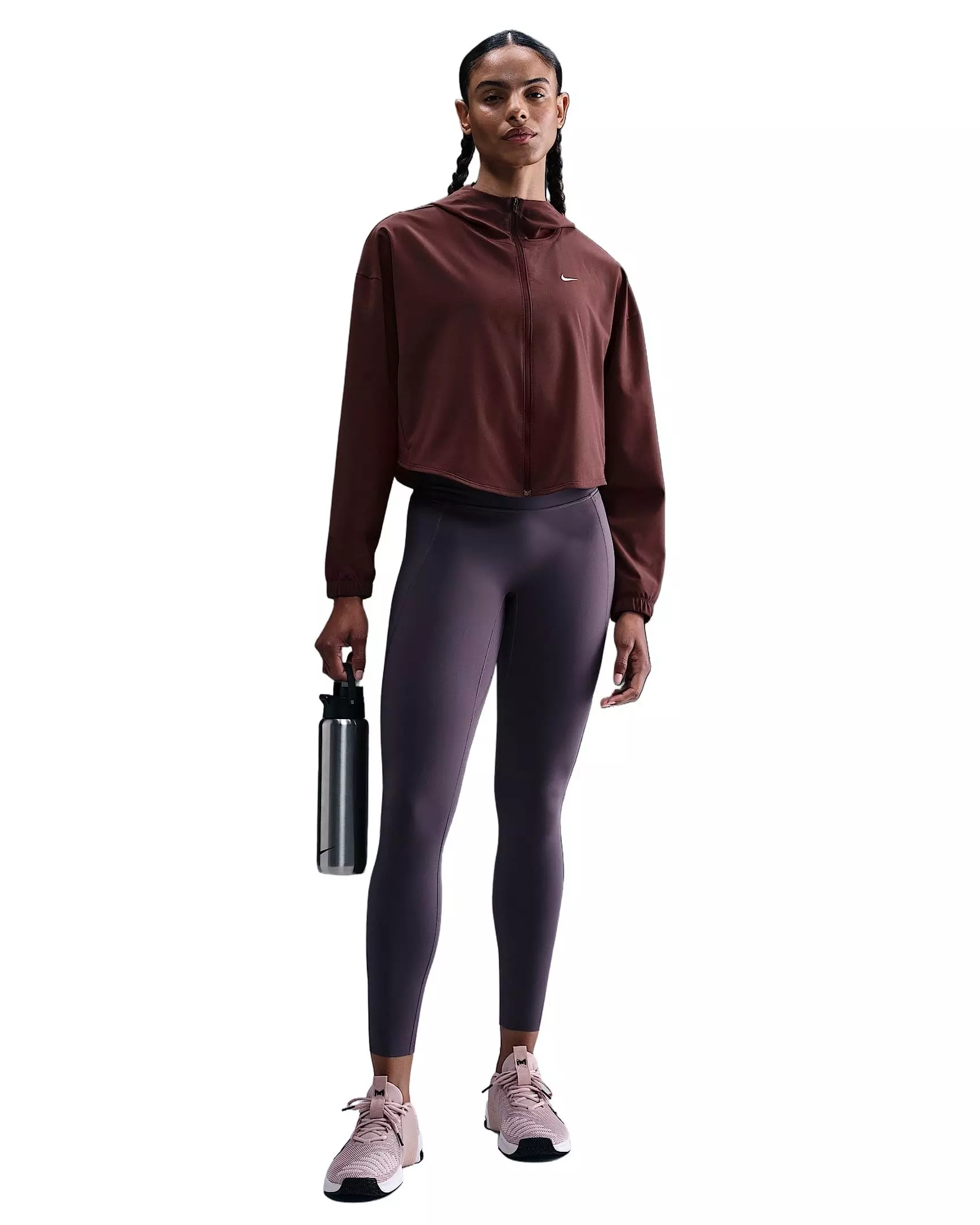 Nike Women's One Repel Oversized Hooded Woven Jacket -Burgundy - BURGUNDY