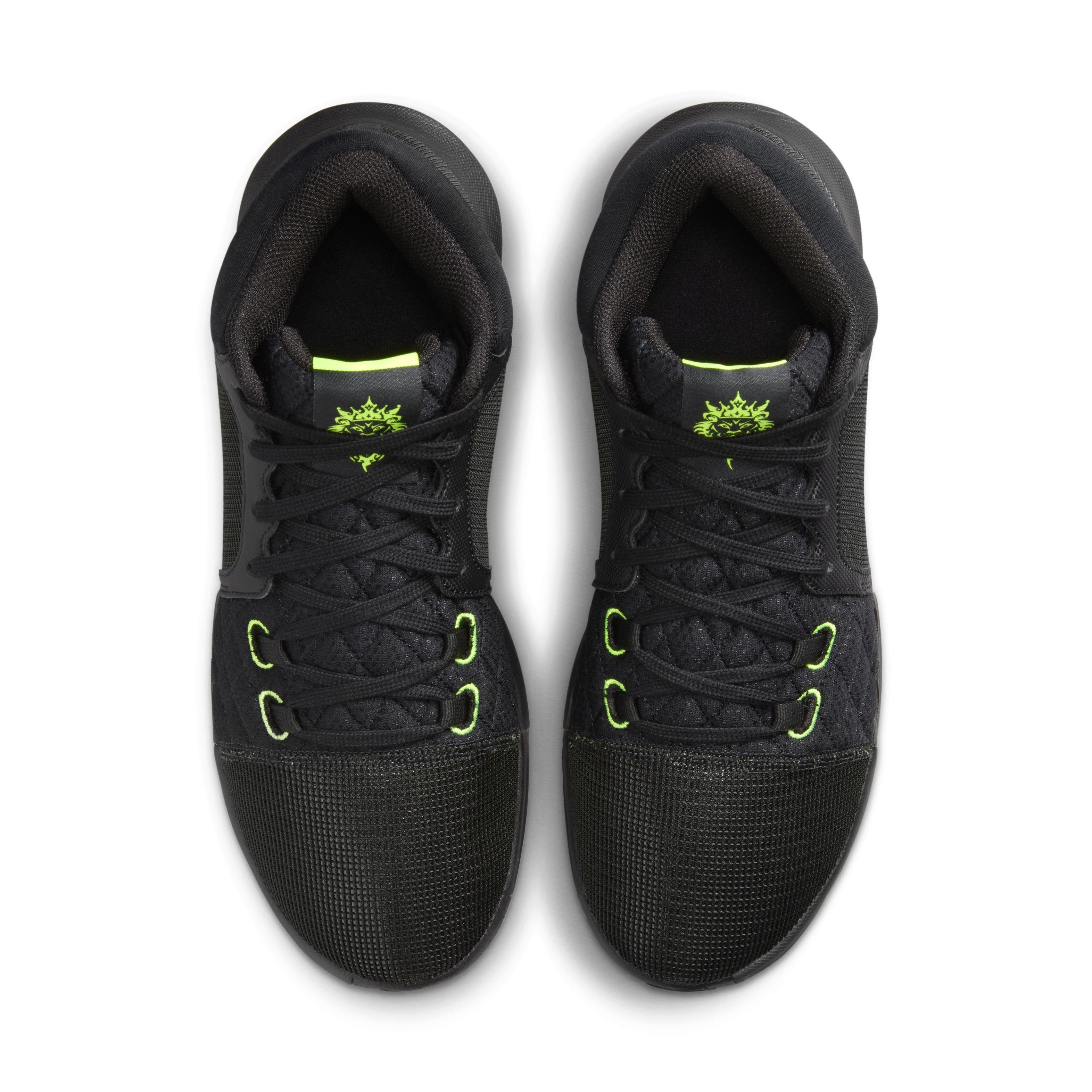 Nike LeBron Witness 8 "Black/Volt/White" Men's Basketball Shoe - BLACK/VOLT/WHITE Thumbnail View 4