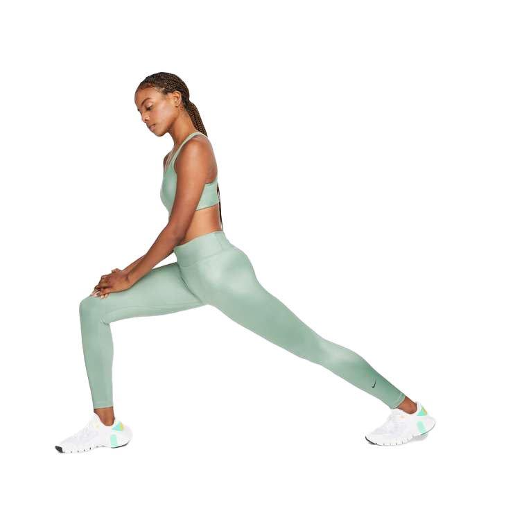 Nike Women's Dri-FIT One Mid-Rise Shine Leggings - Green