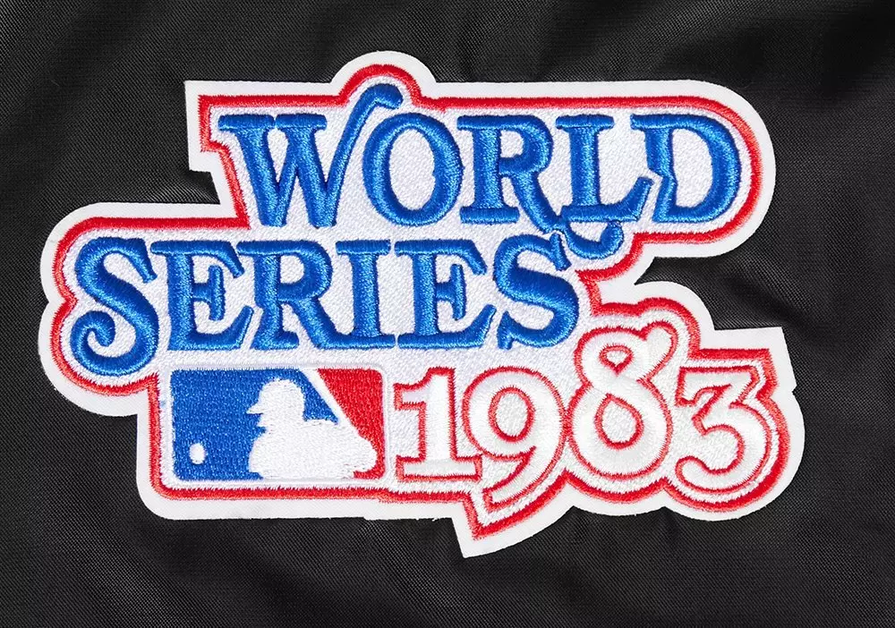 Pro Standard Women's MLB Baltimore Orioles Mashup Rib Satin Jacket -Black/Orange - BLACK/ORANGE