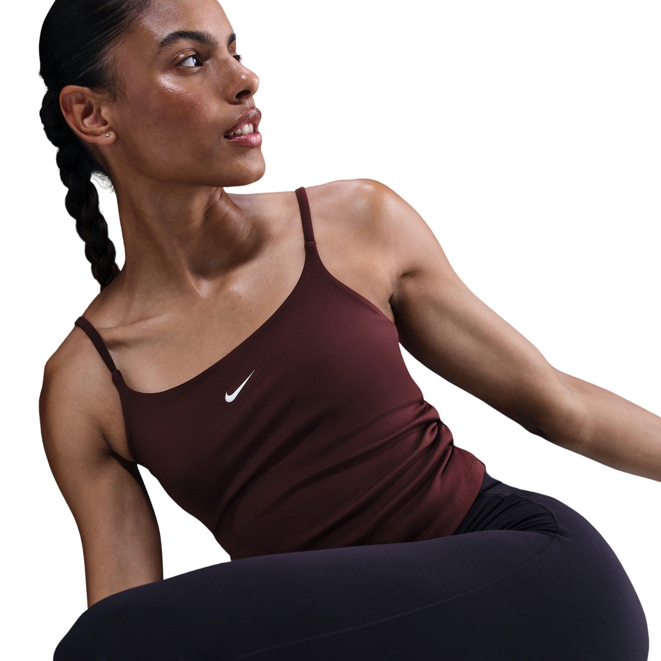 Nike Women's One Dri-FIT Tank Top - Burgundy - BURGUNDY Thumbnail View 3