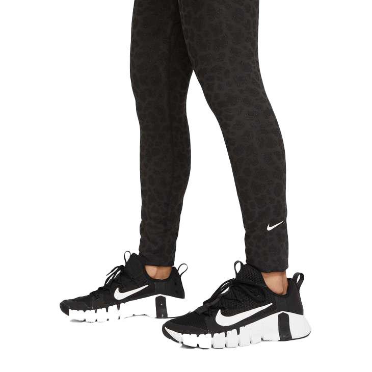 Nike Women's Black Dri-FIT One Mid-Rise Printed Leggings - Hibbett