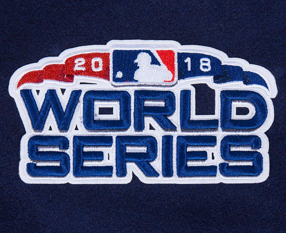 Pro Standard Women's MLB Boston Red Sox Mashup Rib Wool Varsity Jacket - Navy/Red - NAVY/RED Thumbnail View 5