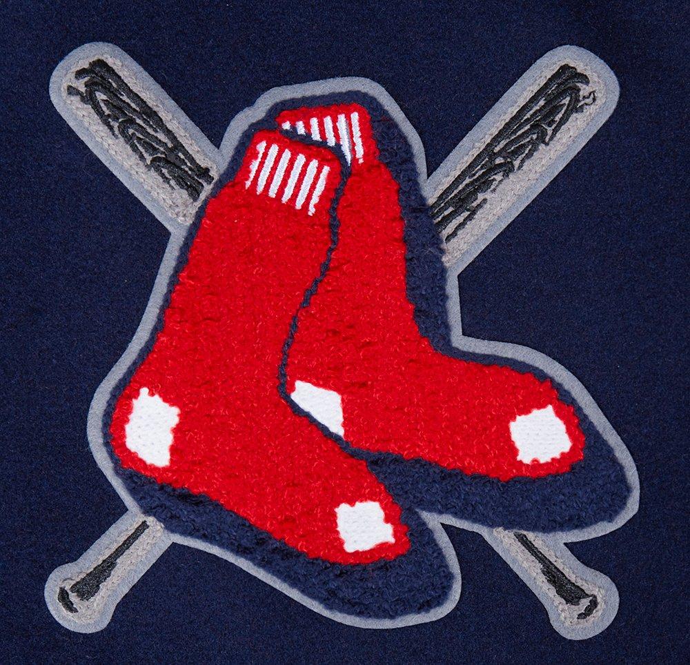 Pro Standard Women's MLB Boston Red Sox Mashup Rib Wool Varsity Jacket -Navy/Red - NAVY/RED Thumbnail View 6