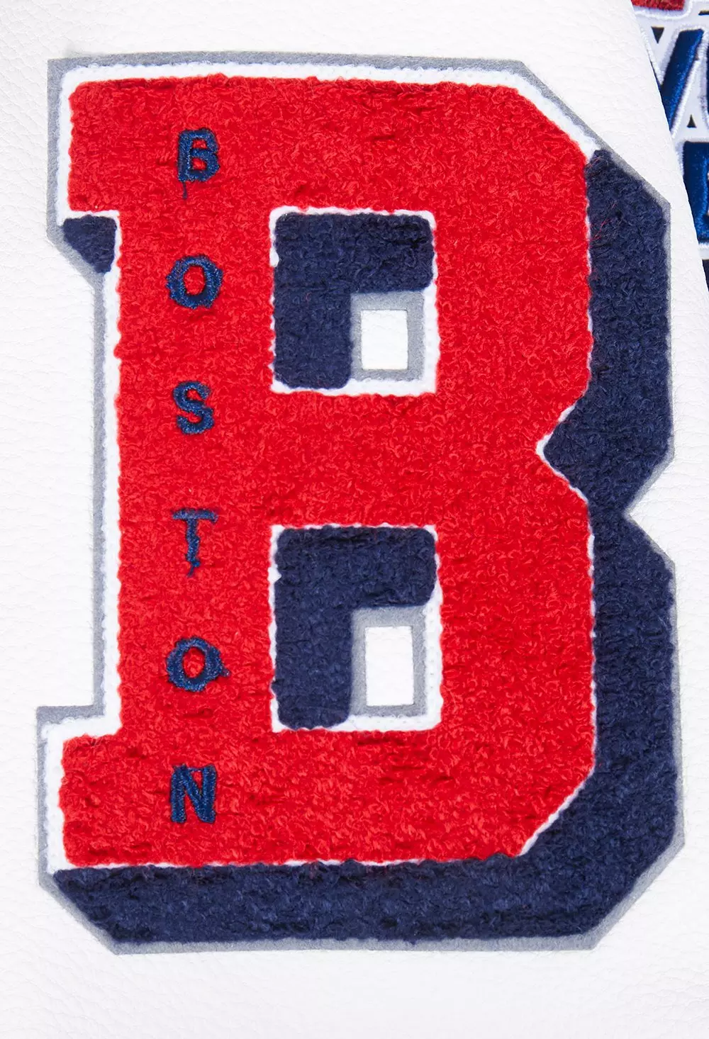 Pro Standard Women's MLB Boston Red Sox Mashup Rib Wool Varsity Jacket -Navy/Red - NAVY/RED