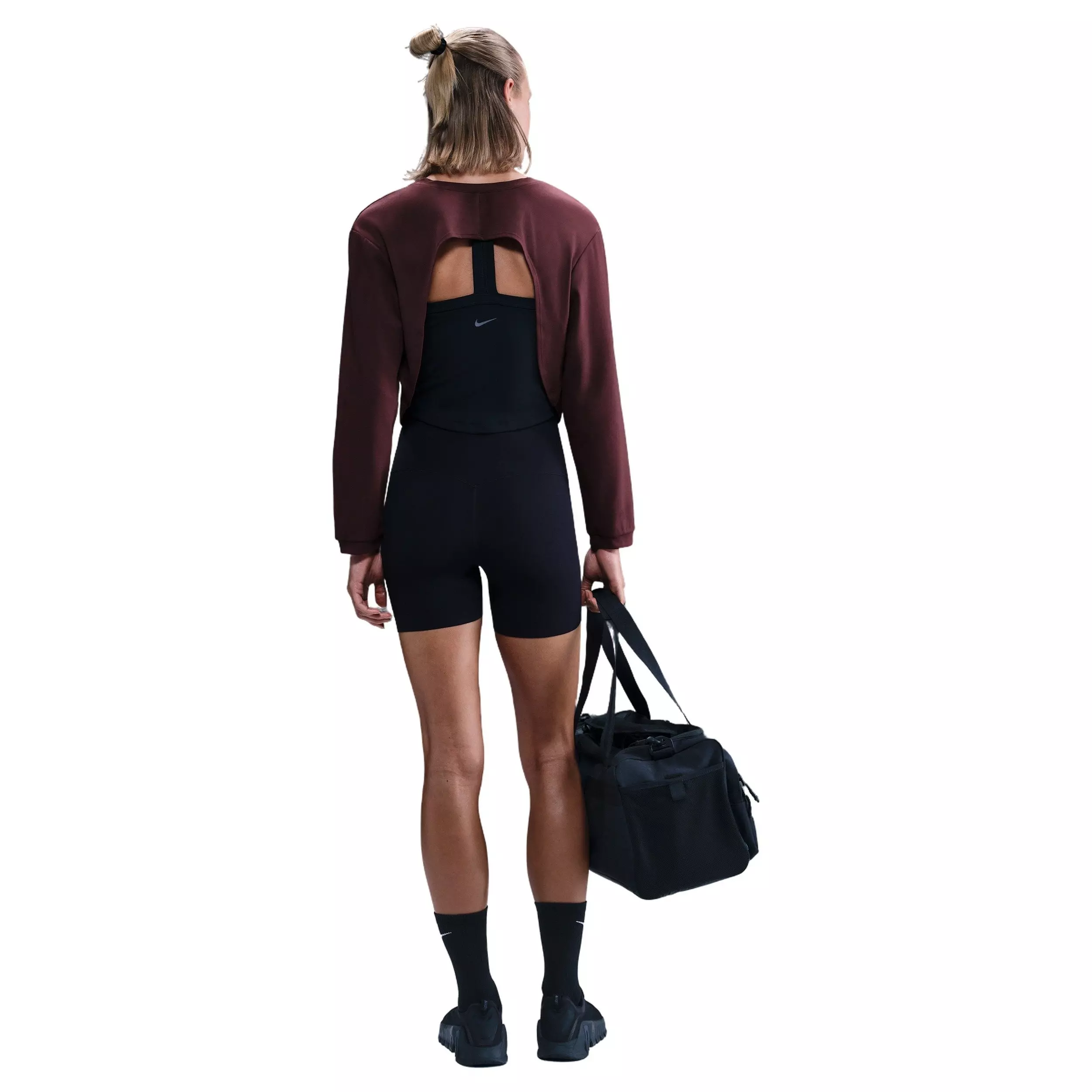 Nike Women's One Dri-FIT Mid Layer -Burgundy - BURGUNDY