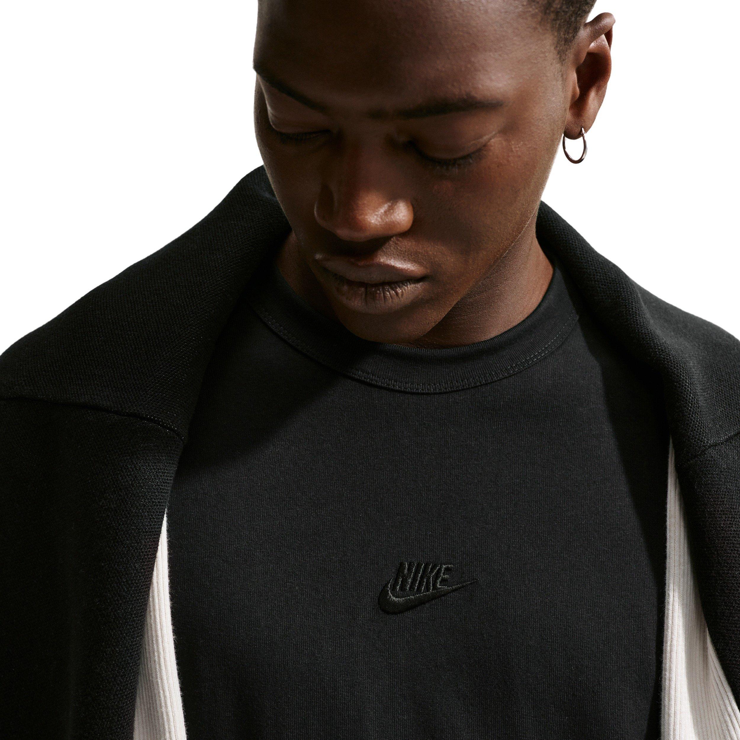 Nike Men's Sportswear Premium Essentials Long-Sleeve T-Shirt - BLACK Thumbnail View 3