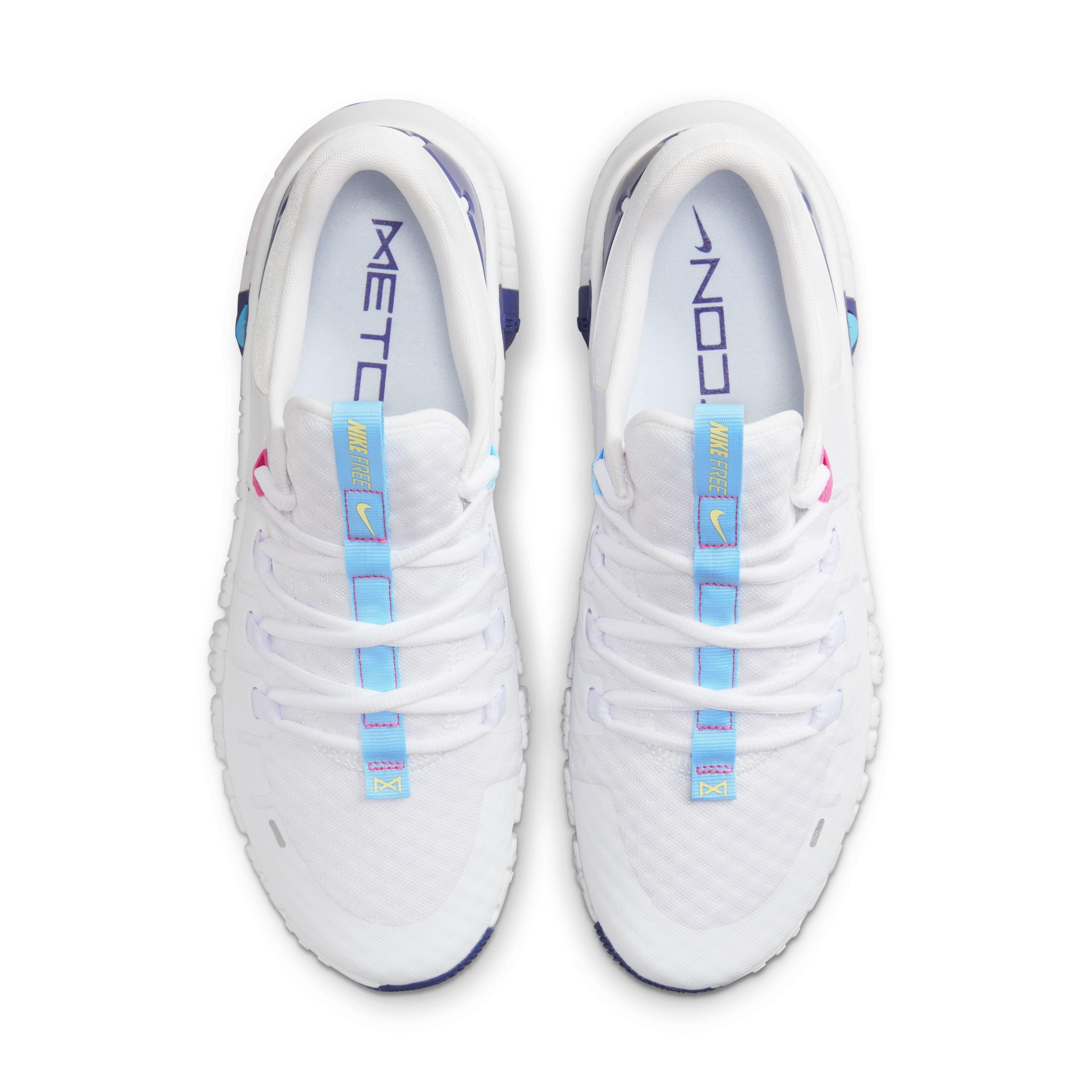 Nike Free Metcon 5 "White/Fierce Pink/Deep Royal Blue/Aquarius Blue" Men's Training Shoe - WHITE/PINK/ROYAL/BLUE Thumbnail View 4